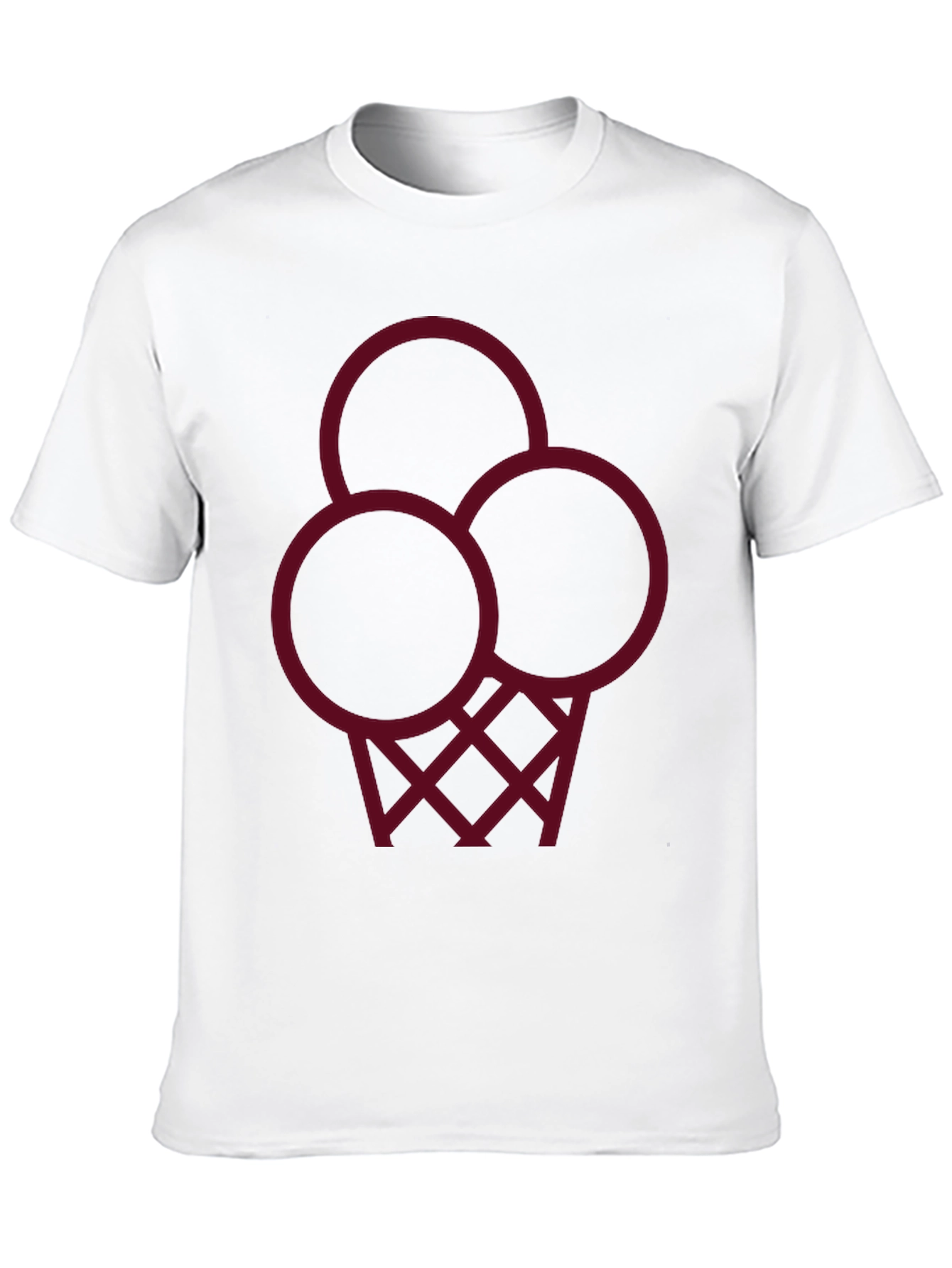 Modern Black T-Shirt with Geometric Ice Cream Design