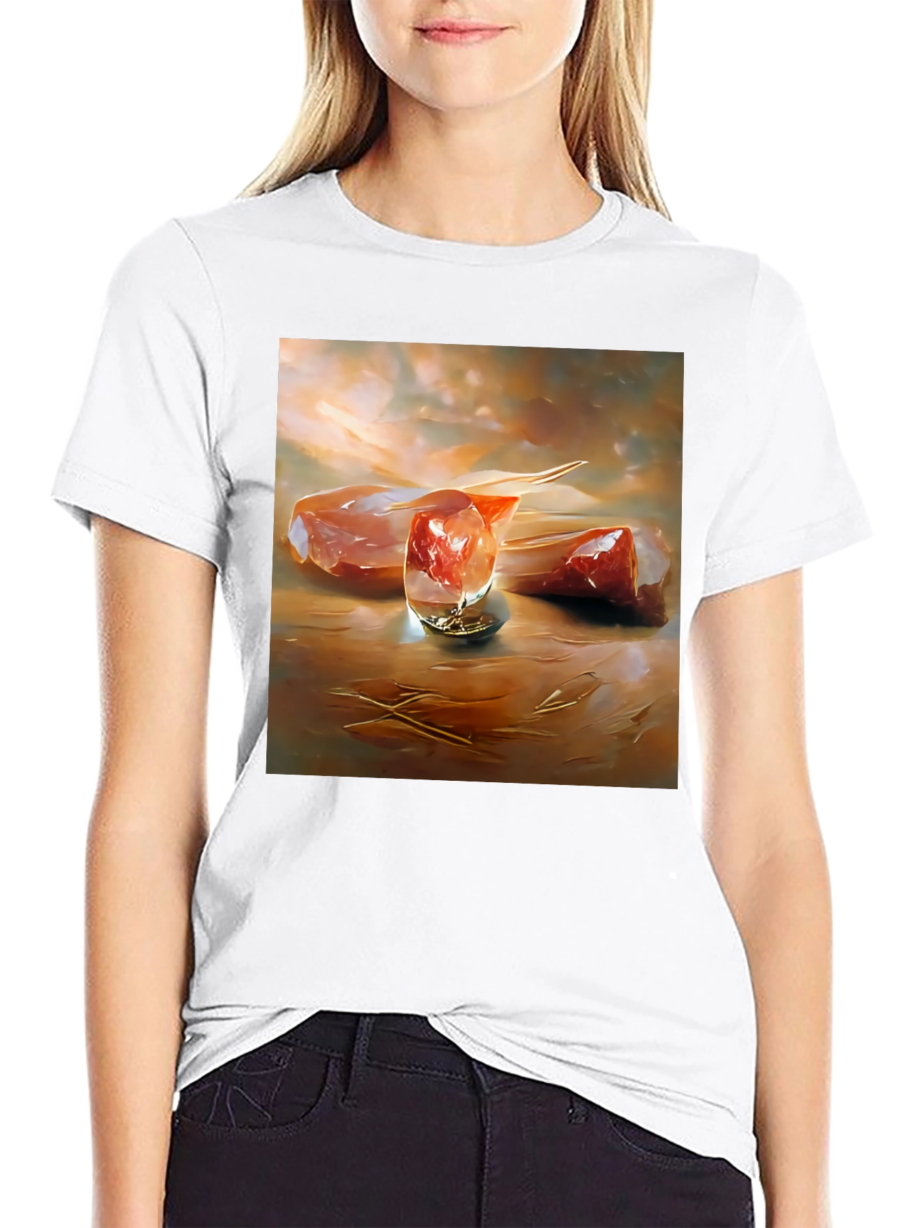 Abstract Meat Still Life Black T-Shirt