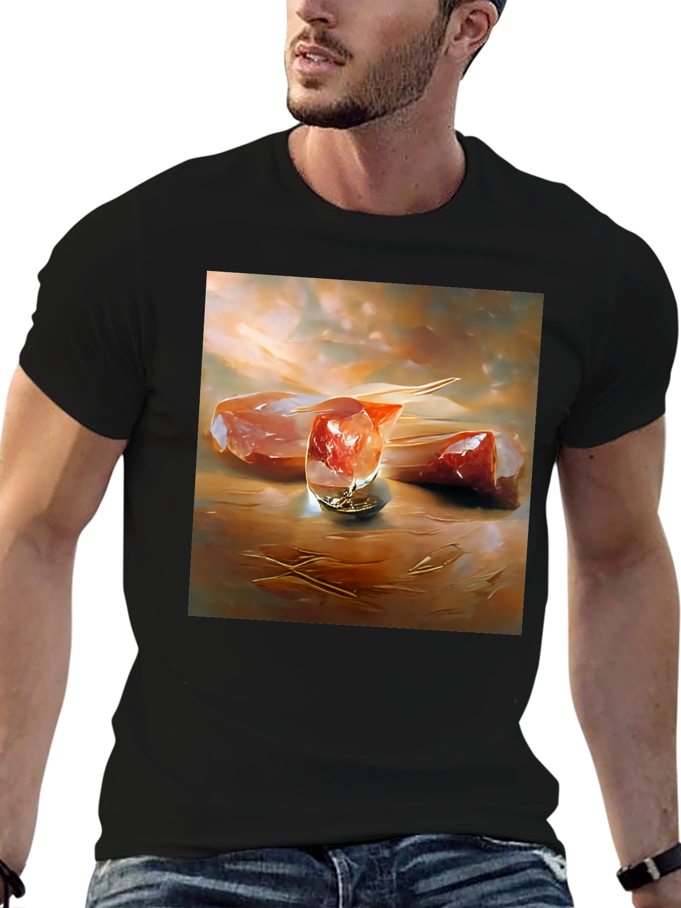 Abstract Meat Still Life Black T-Shirt