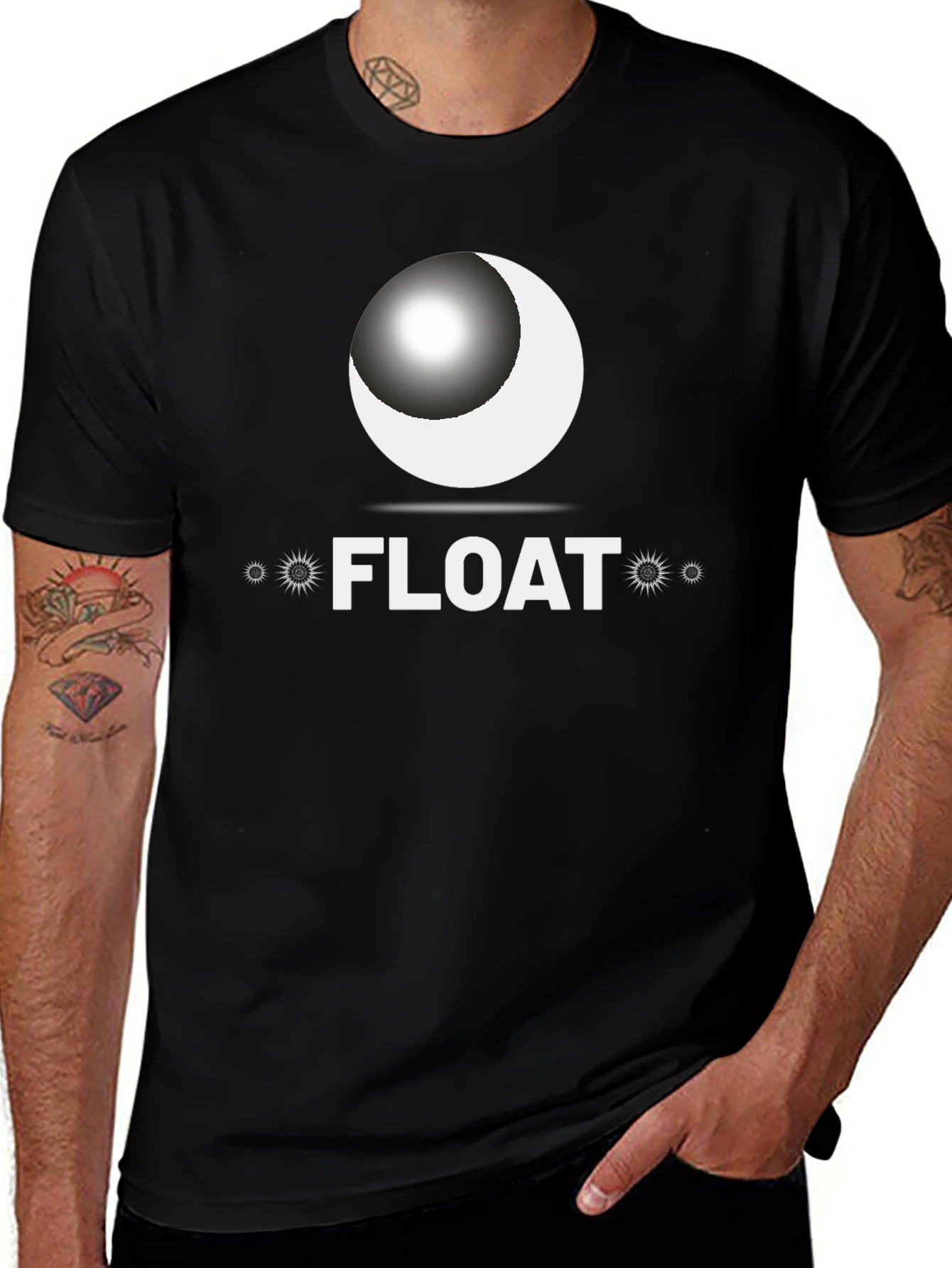 Float Graphic T-Shirt - Black Crew Neck