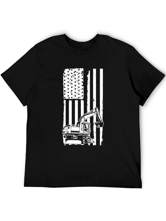 American Flag Excavator T-Shirt