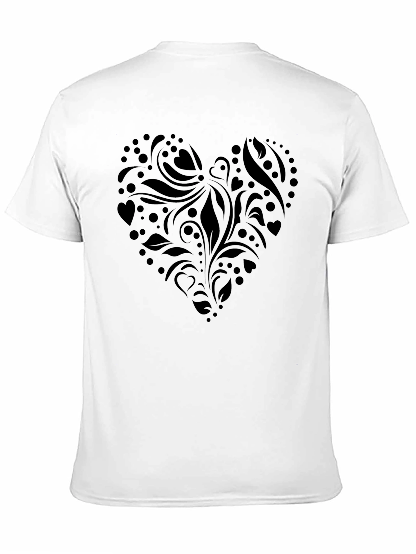 Heart Design Black T-Shirt