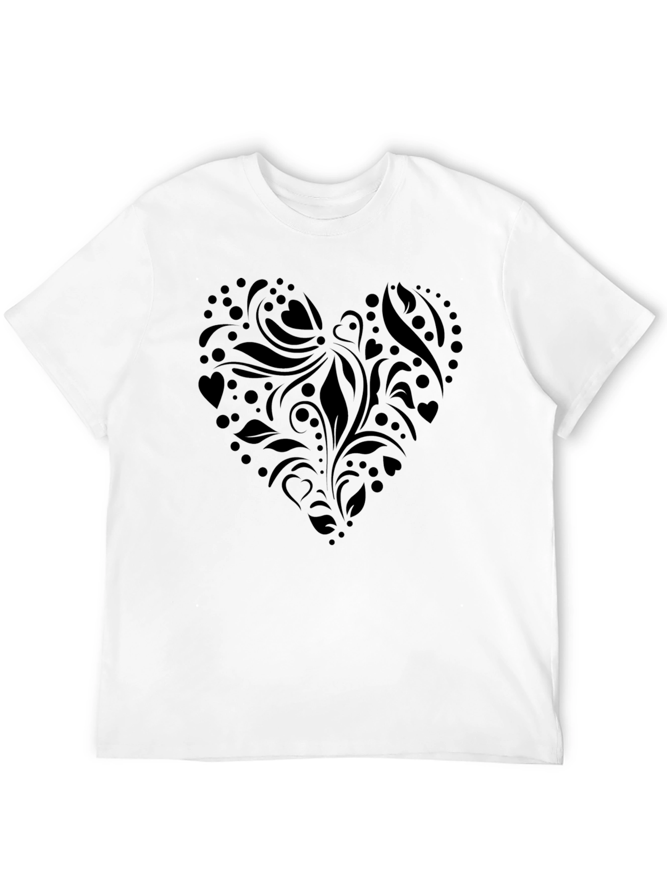 Heart Design Black T-Shirt