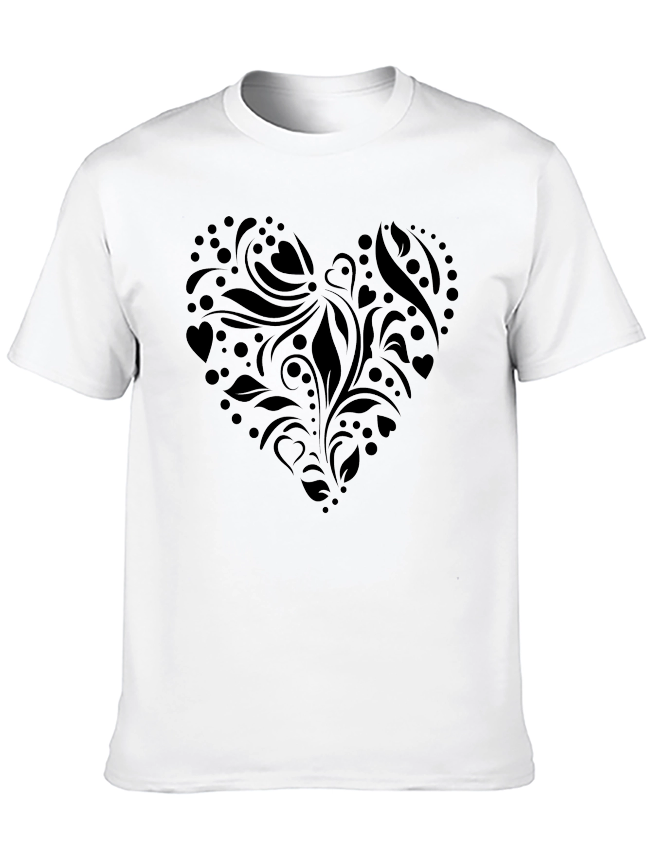Heart Design Black T-Shirt