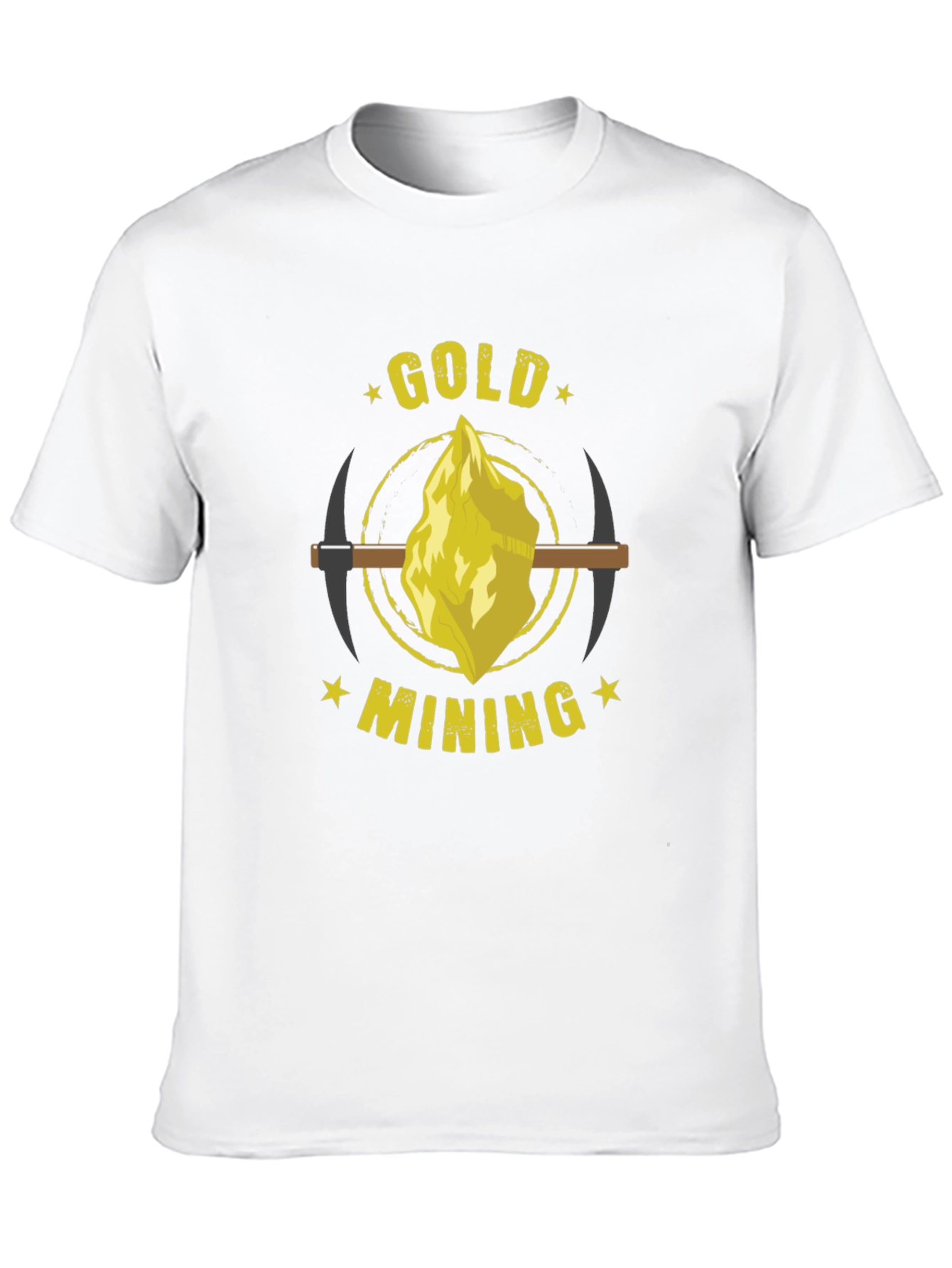 Gold Mining Graphic Tee - Black Cotton T-Shirt