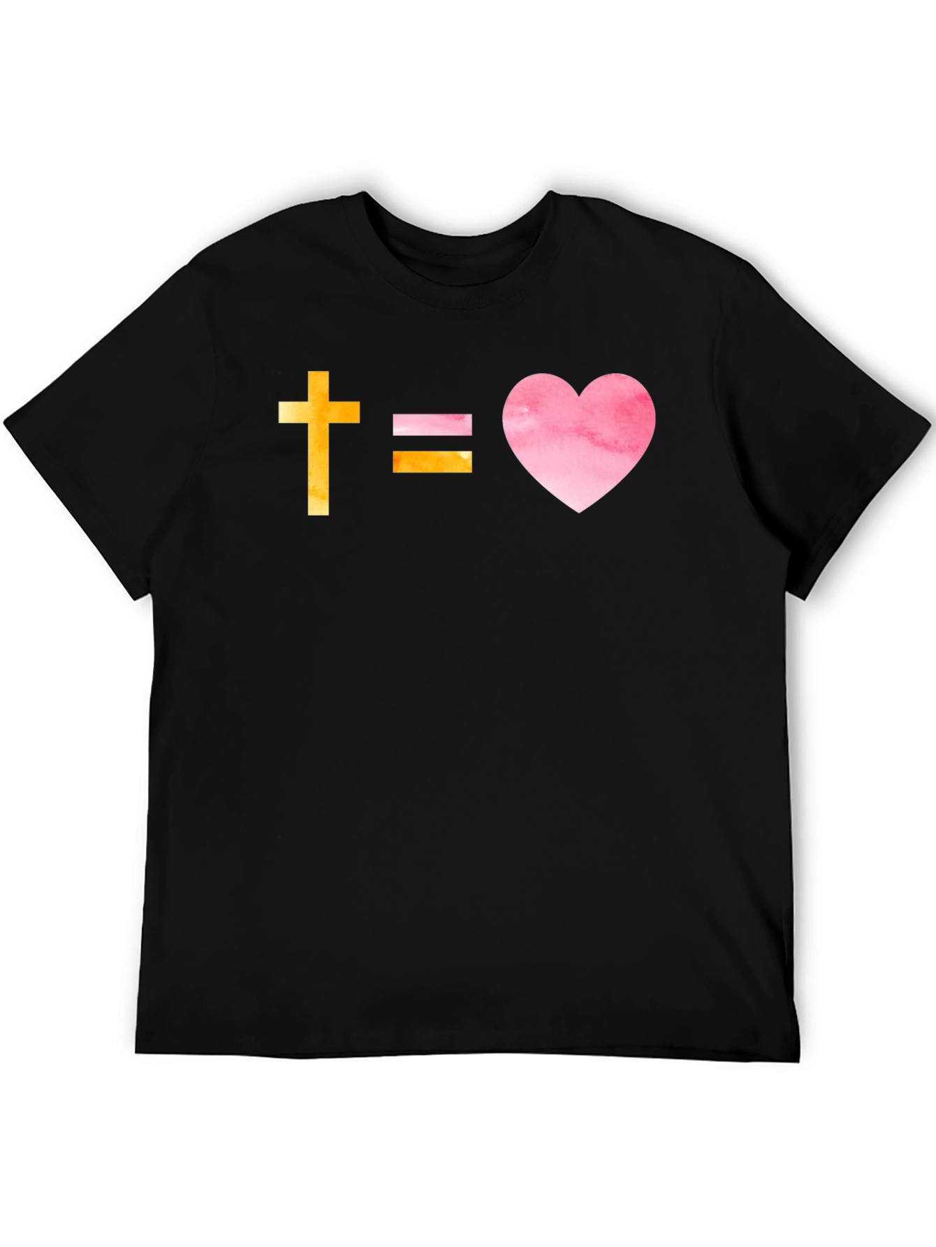 Faithful Love T-Shirt: Cross Equals Heart Graphic Tee