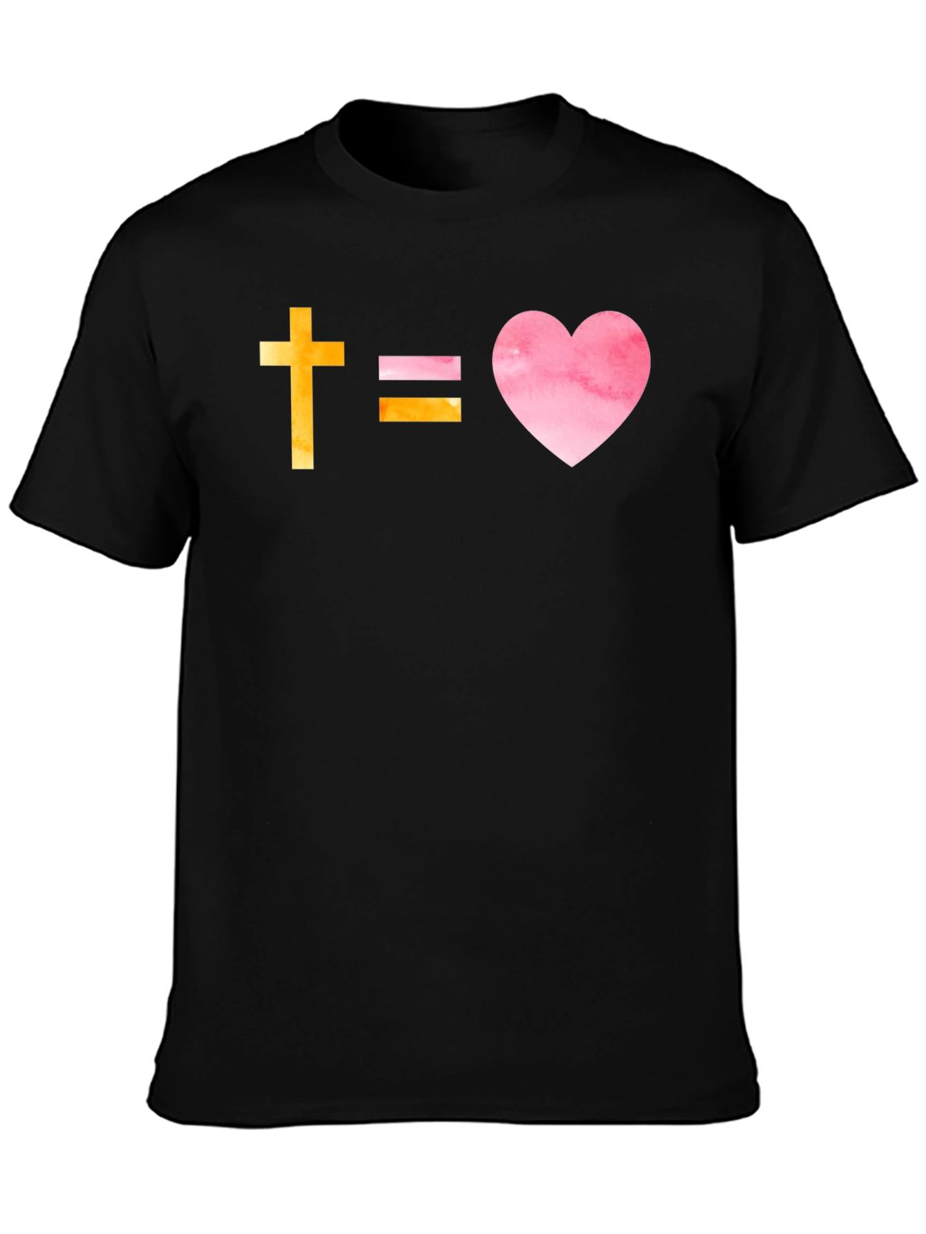 Faithful Love T-Shirt: Cross Equals Heart Graphic Tee