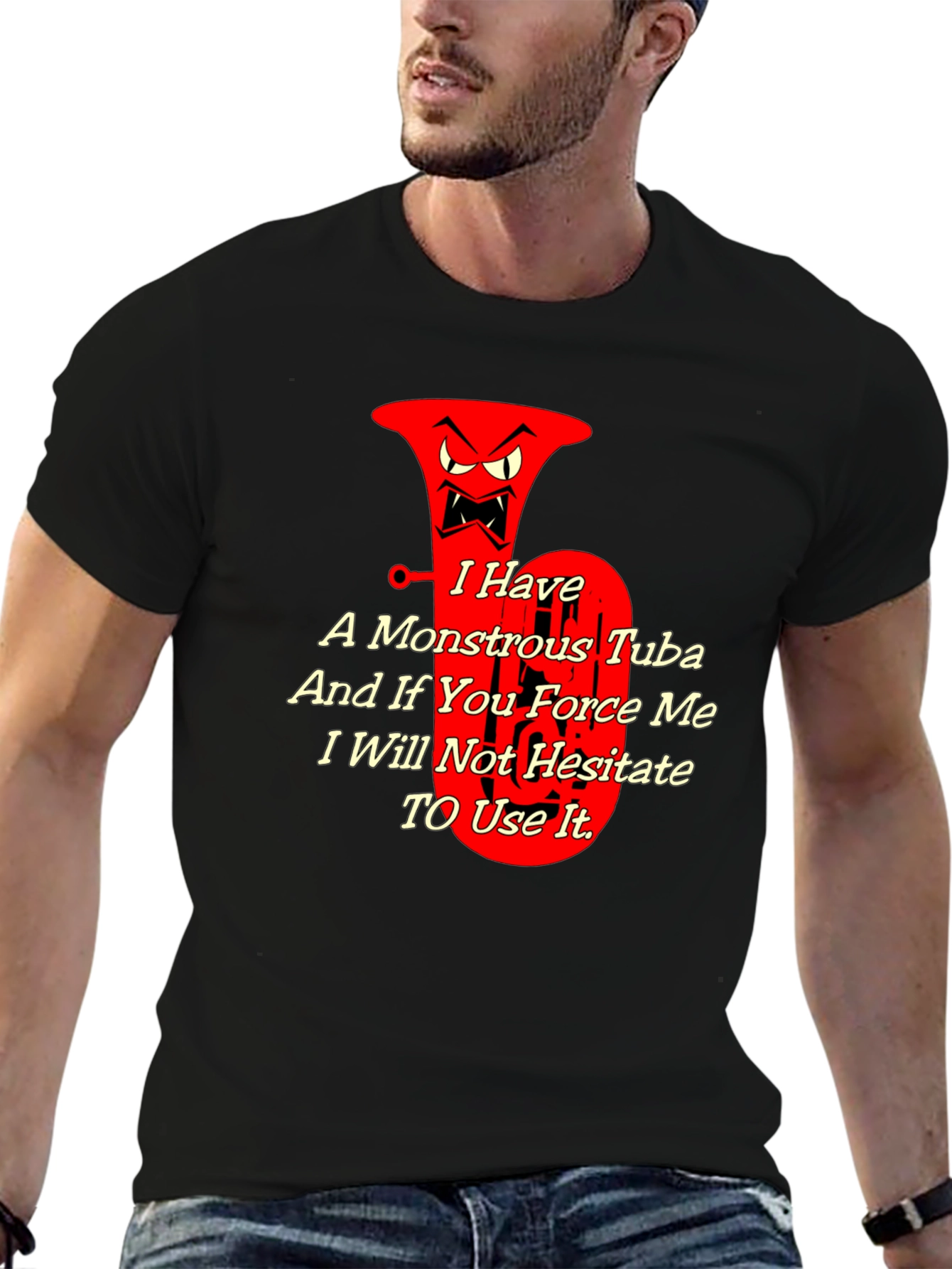 Monstrous Tuba Graphic Tee - Musical Threat