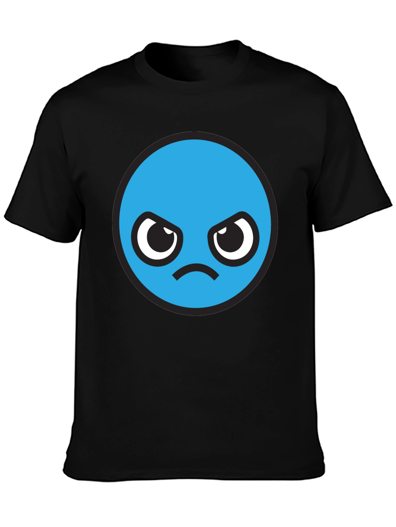 Angry Blue Smiley Face T-Shirt