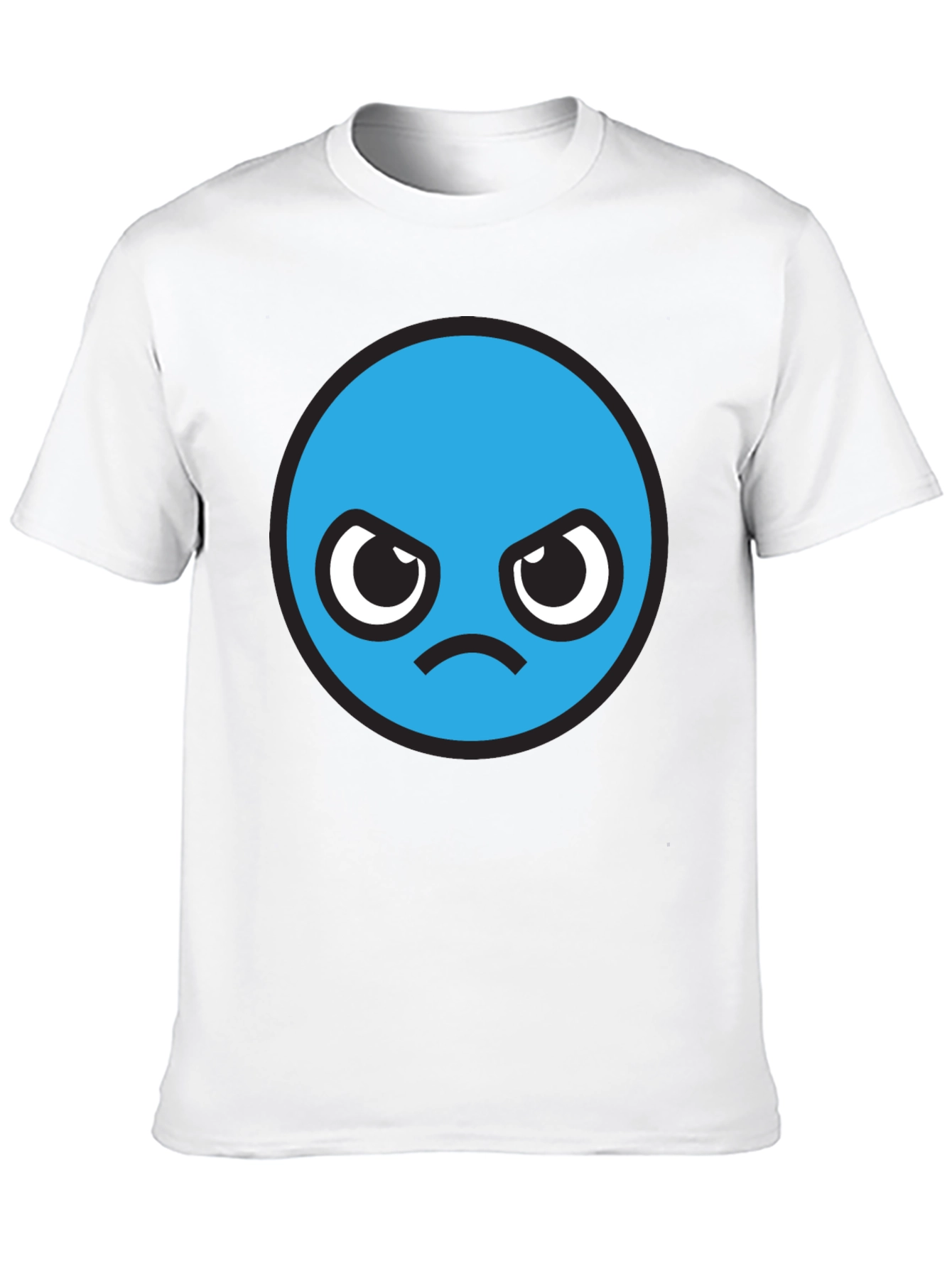Angry Blue Smiley Face T-Shirt