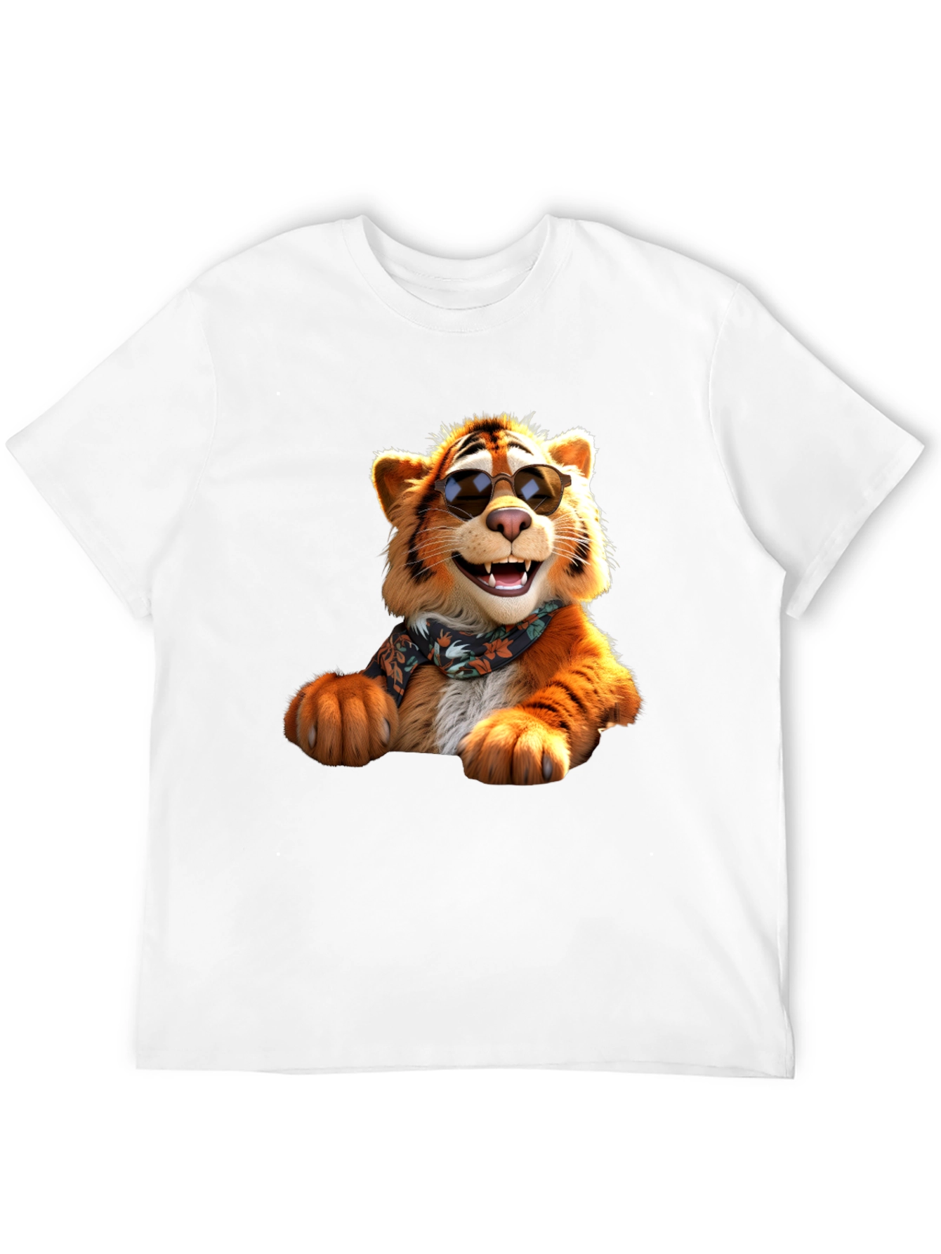 Cool Tiger Graphic Tee - Black Cotton T-Shirt