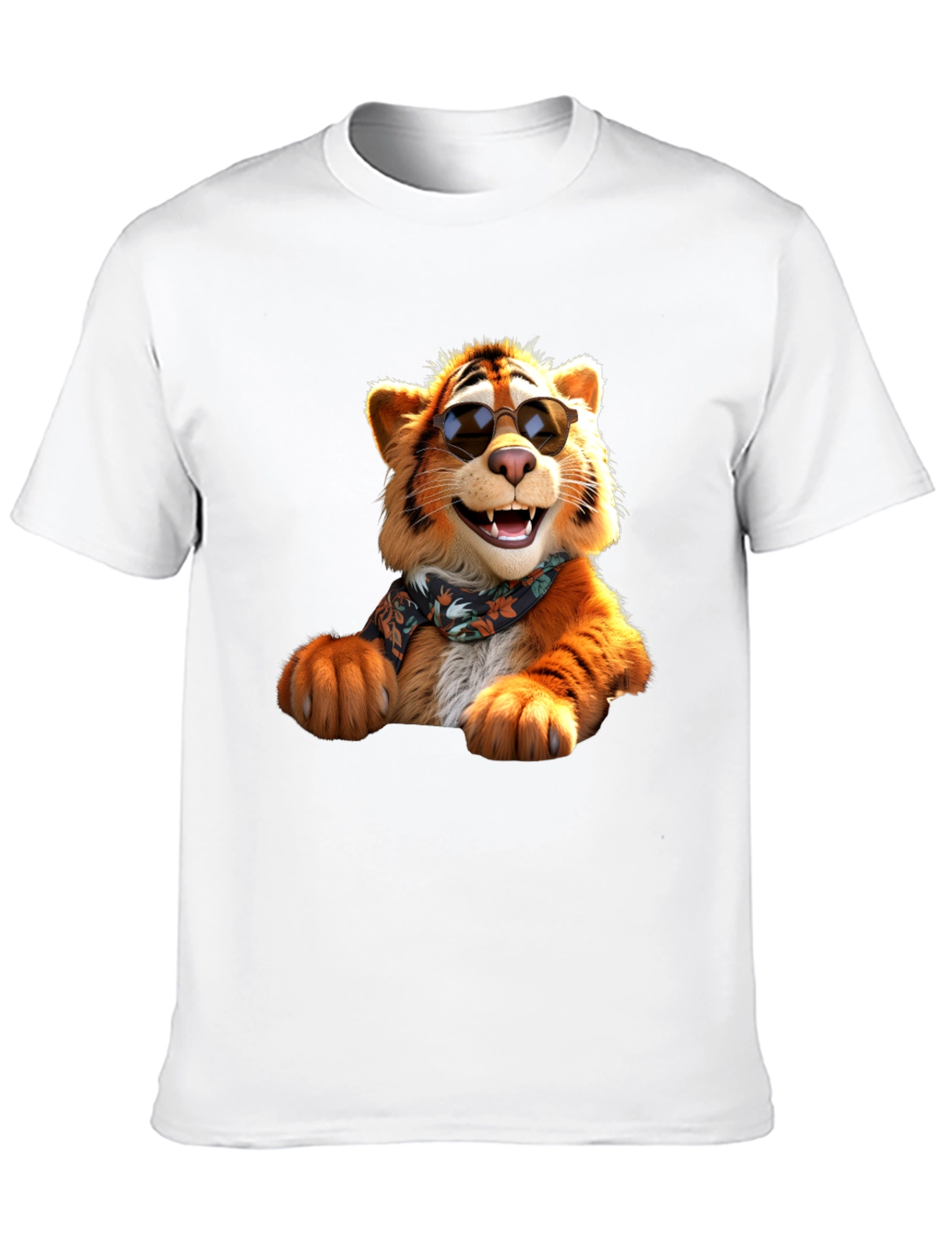 Cool Tiger Graphic Tee - Black Cotton T-Shirt