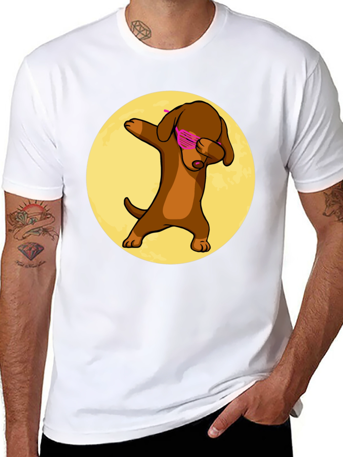 Dabbing Dog T-Shirt - Cartoon Style