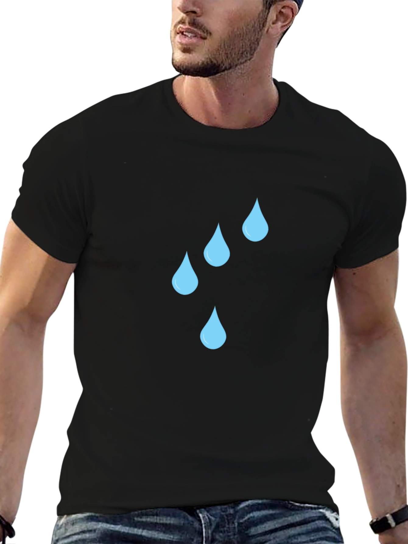 Rain Drops Black T-Shirt