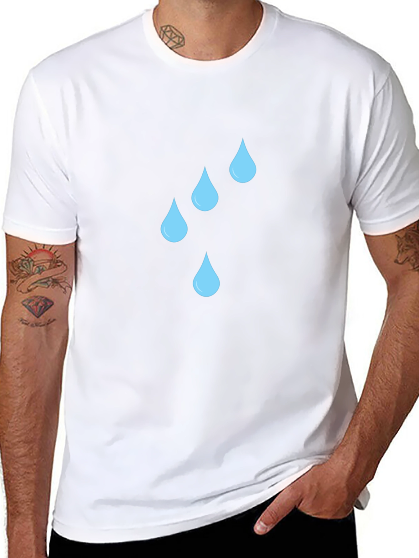 Rain Drops Black T-Shirt