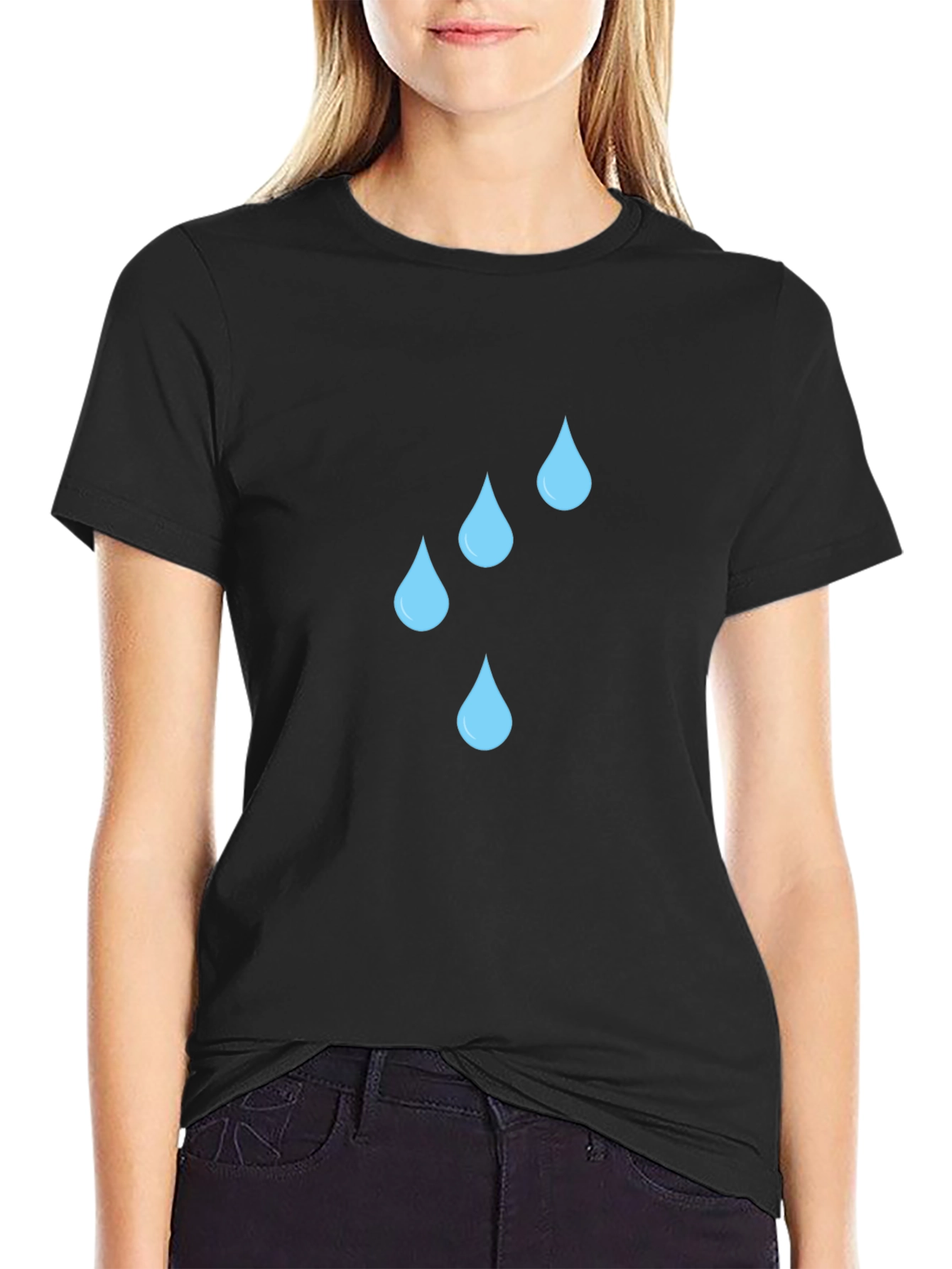 Rain Drops Black T-Shirt