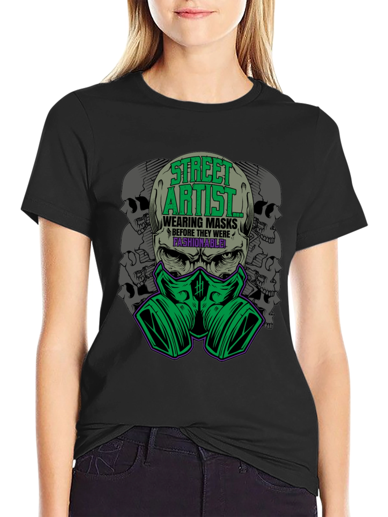 Street Artist Mask T-Shirt - Fashionable & Edgy