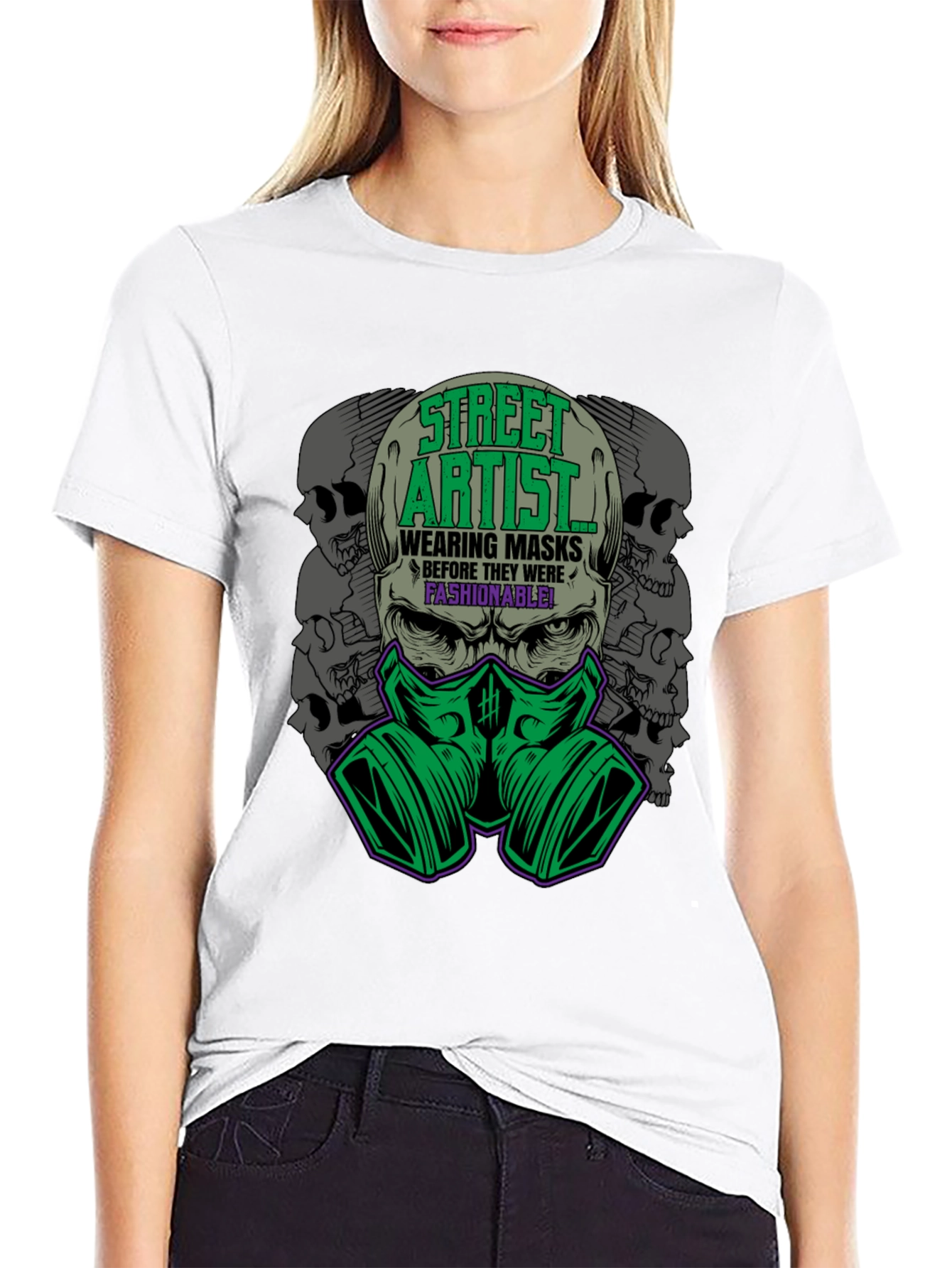 Street Artist Mask T-Shirt - Fashionable & Edgy