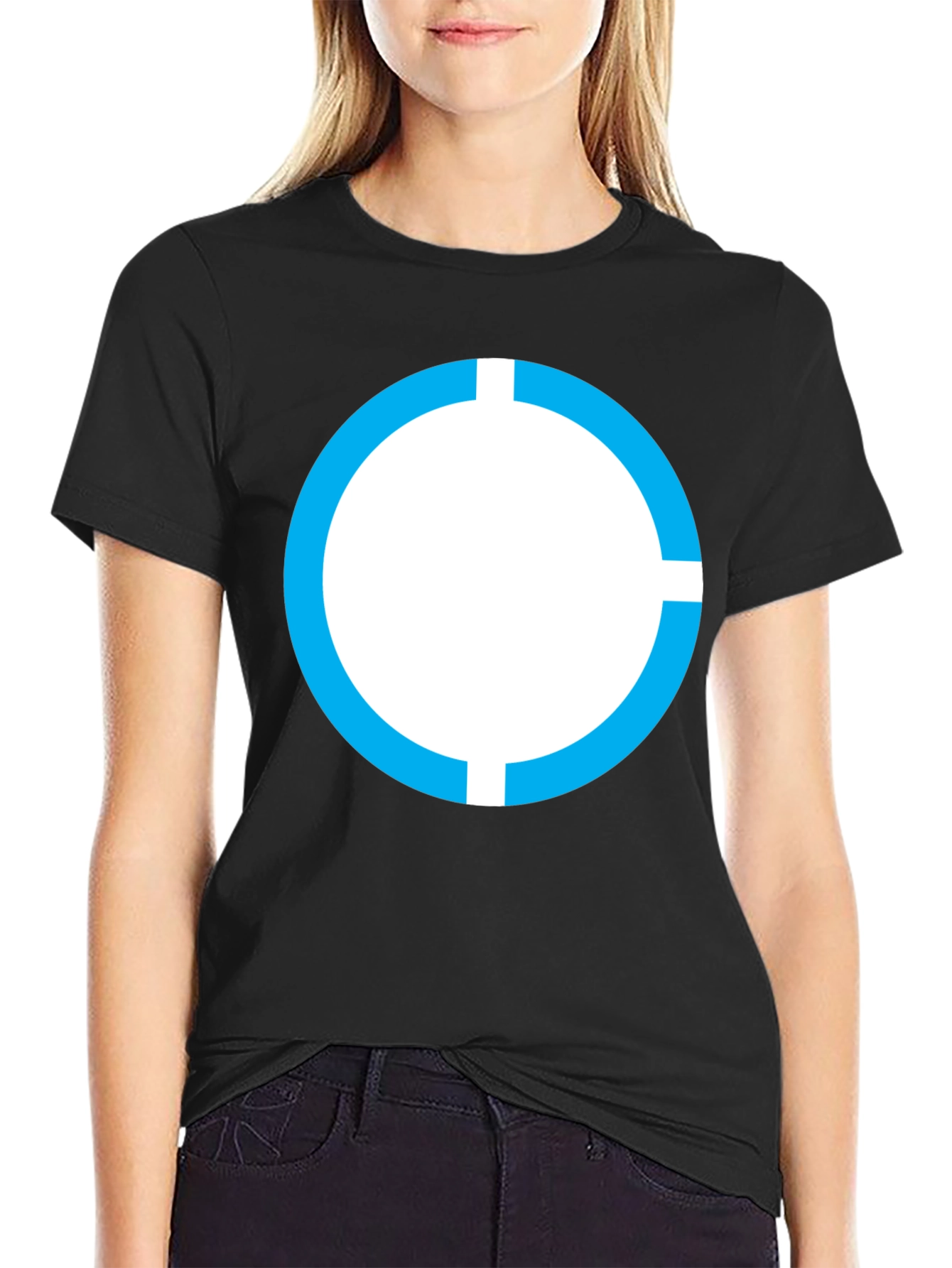 Modern Circle Graphic Tee - Black
