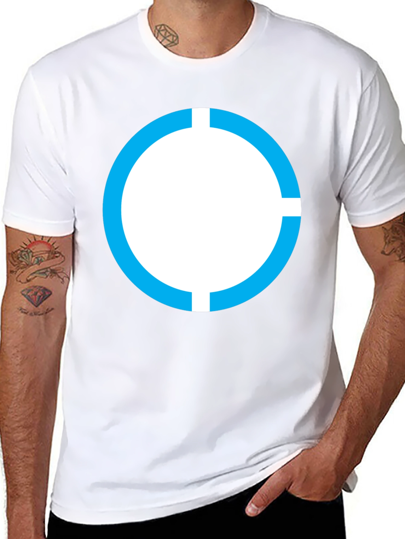 Modern Circle Graphic Tee - Black
