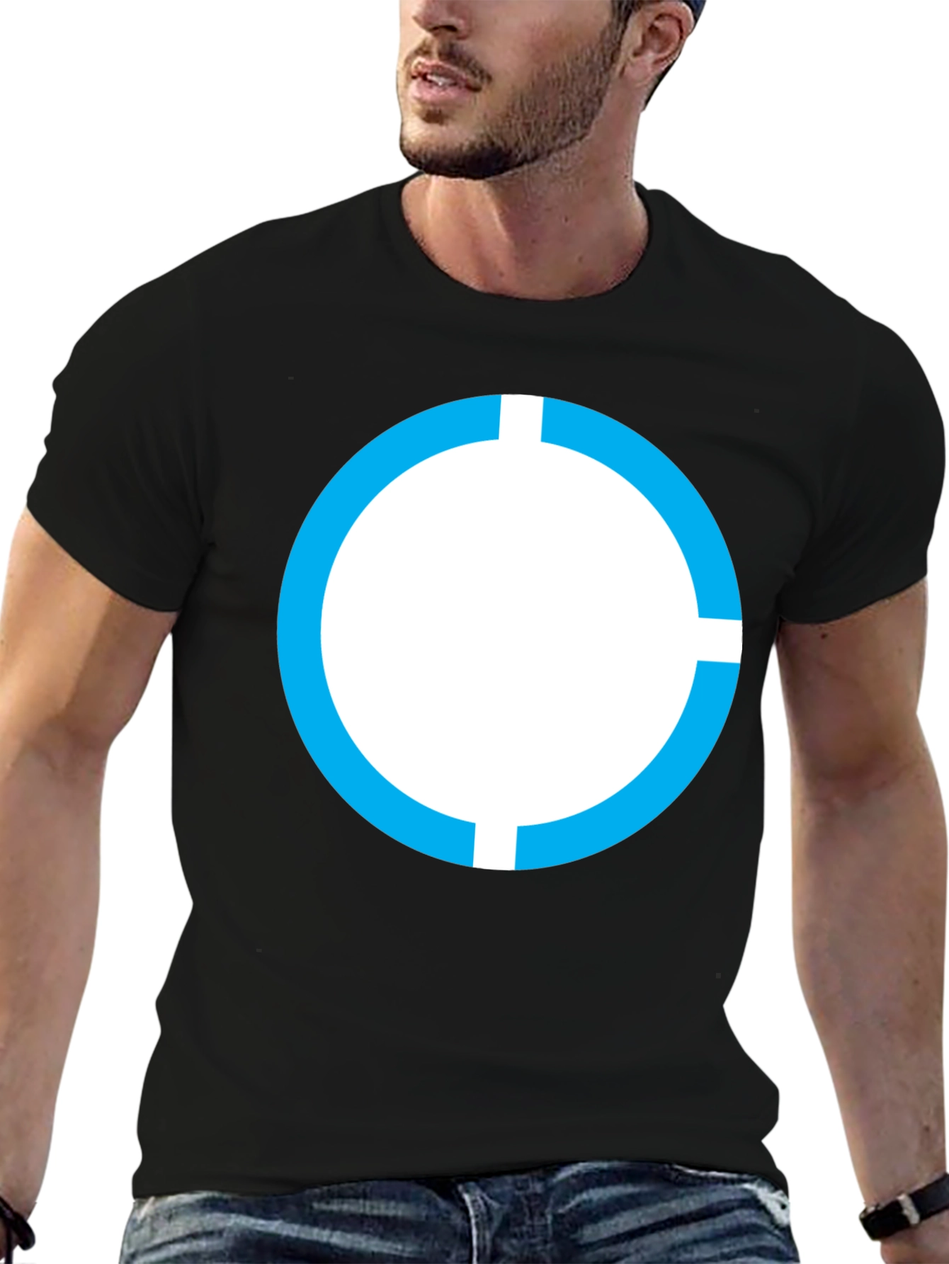 Modern Circle Graphic Tee - Black