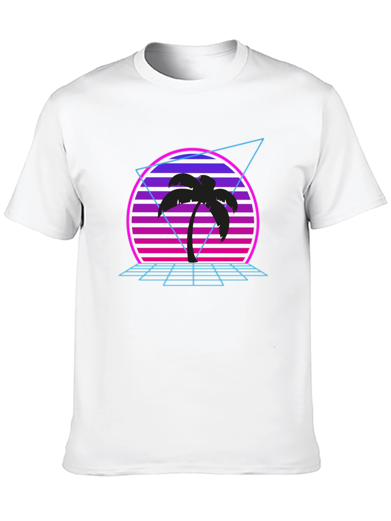 Retro Sunset Palm T-Shirt - 80s Inspired