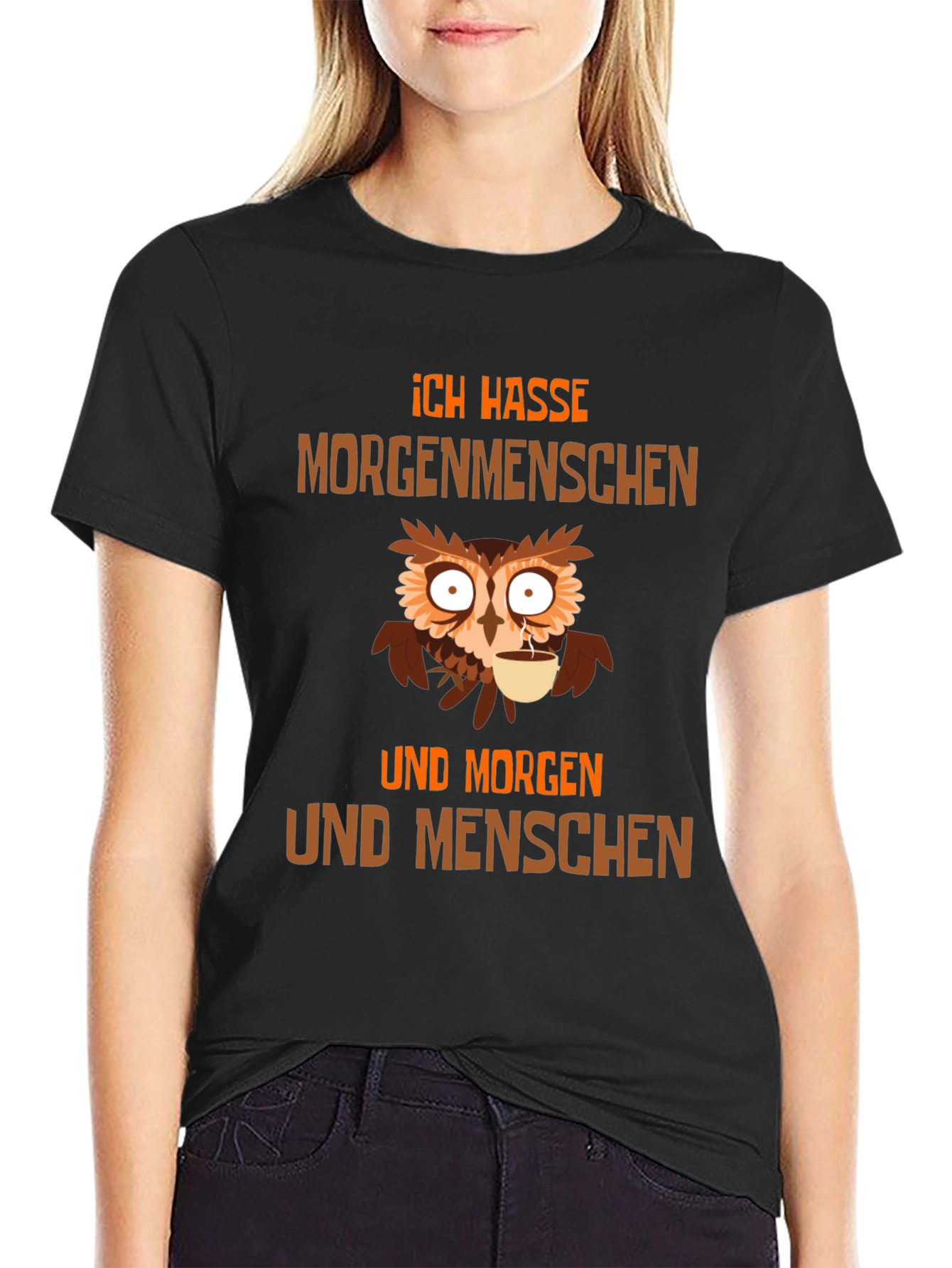 Ich Hasse Morgenmenschen Owl T-Shirt