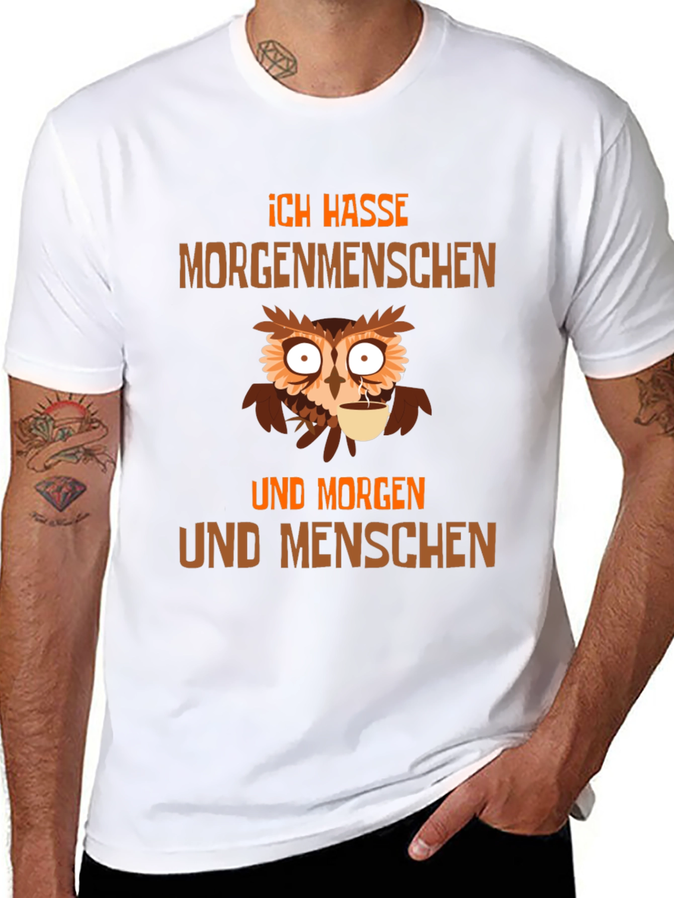 Ich Hasse Morgenmenschen Owl T-Shirt