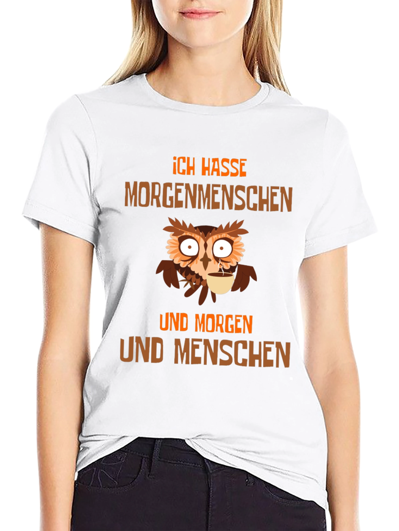 Ich Hasse Morgenmenschen Owl T-Shirt