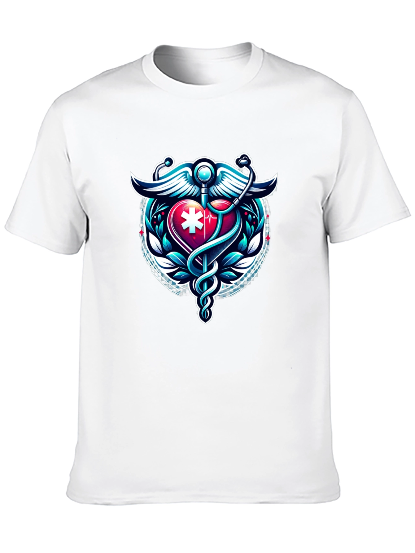 Medical Caduceus Heartbeat Graphic Tee