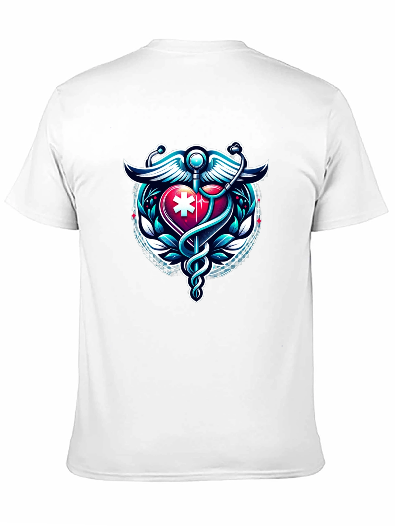 Medical Caduceus Heartbeat Graphic Tee