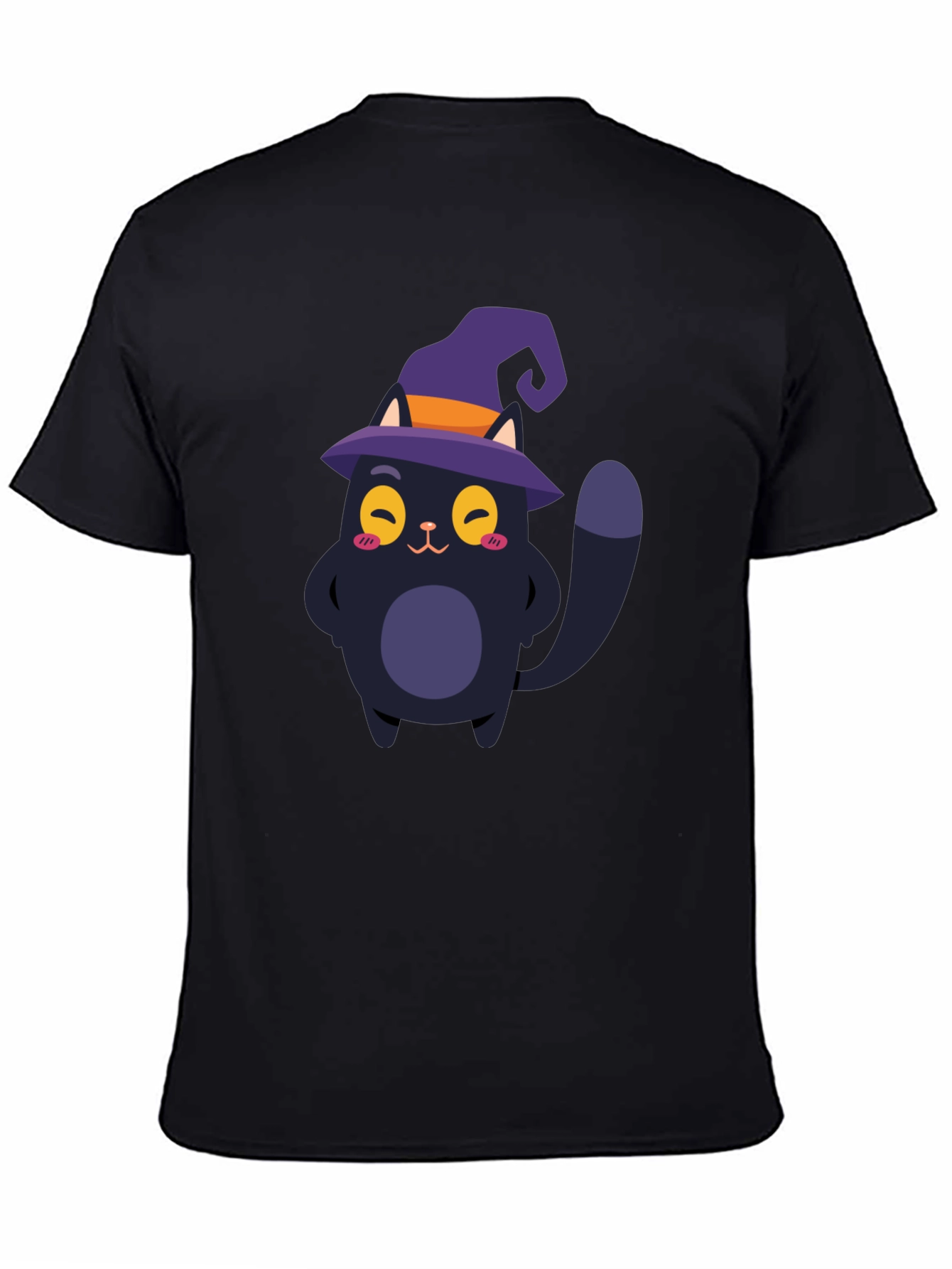 Cute Cat Halloween T-Shirt - Black
