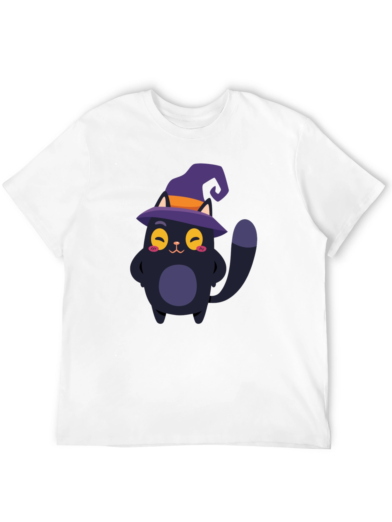Cute Cat Halloween T-Shirt - Black