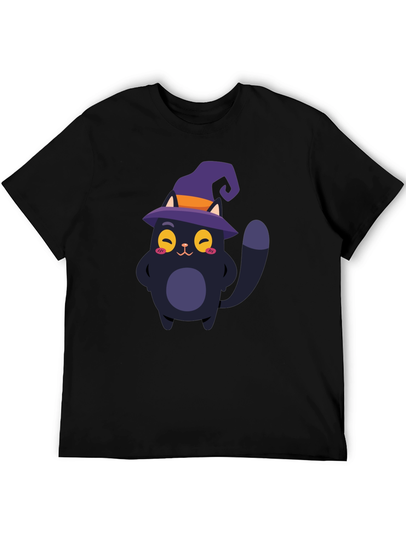 Cute Cat Halloween T-Shirt - Black