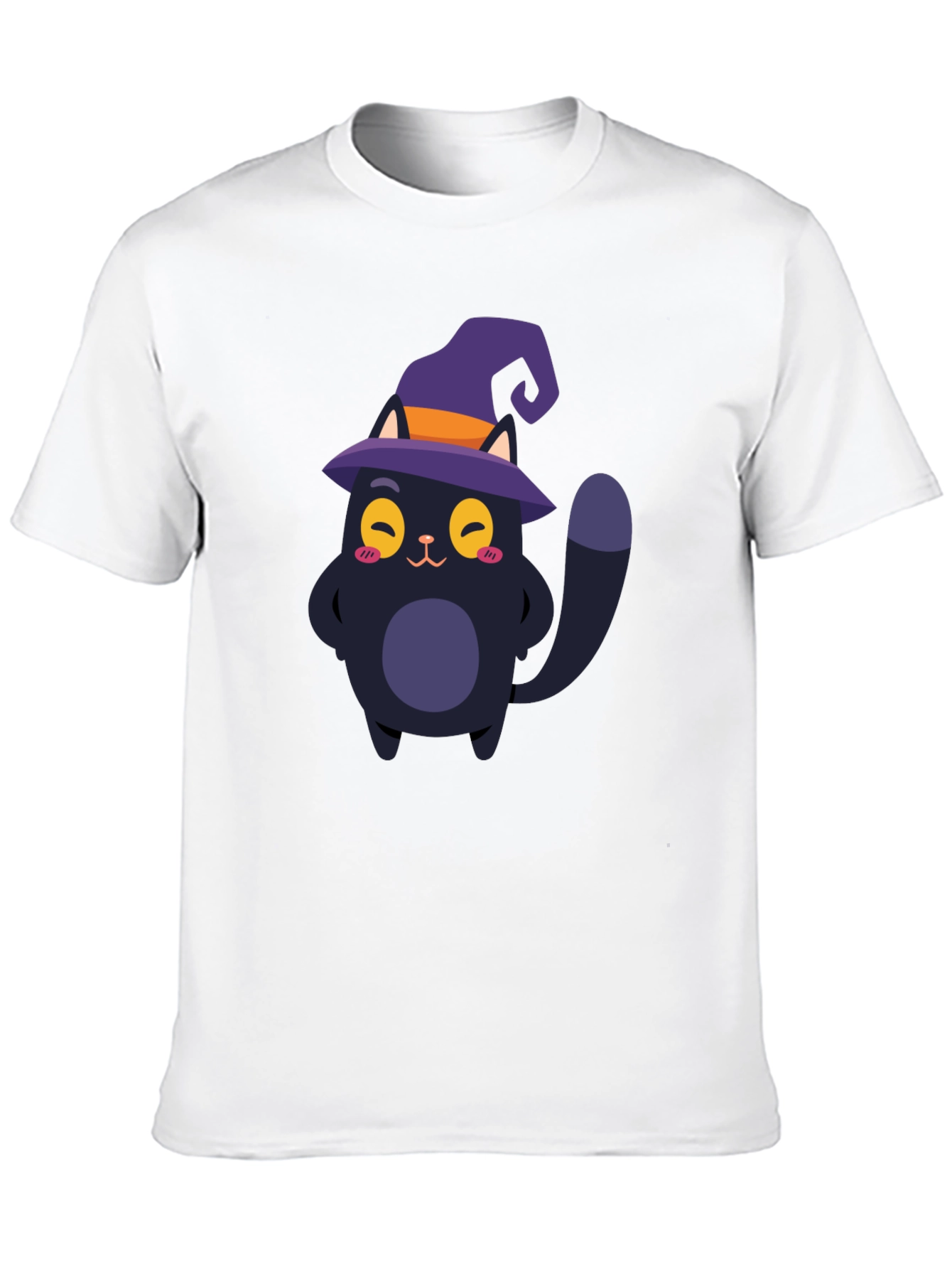 Cute Cat Halloween T-Shirt - Black