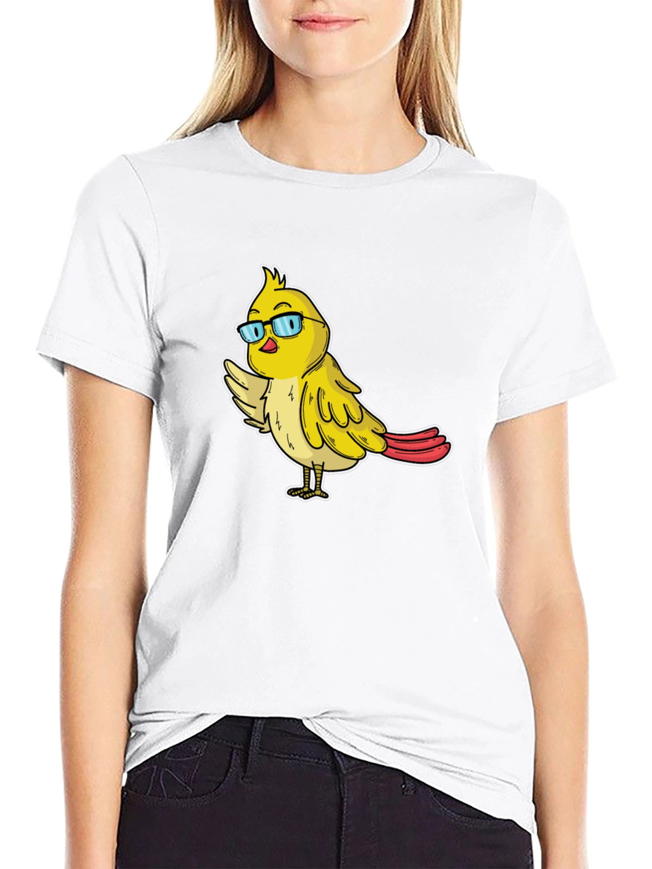 Funny Bird with Glasses Graphic Tee