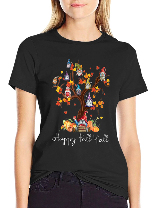 Happy Fall Yall Gnome Tree T-Shirt