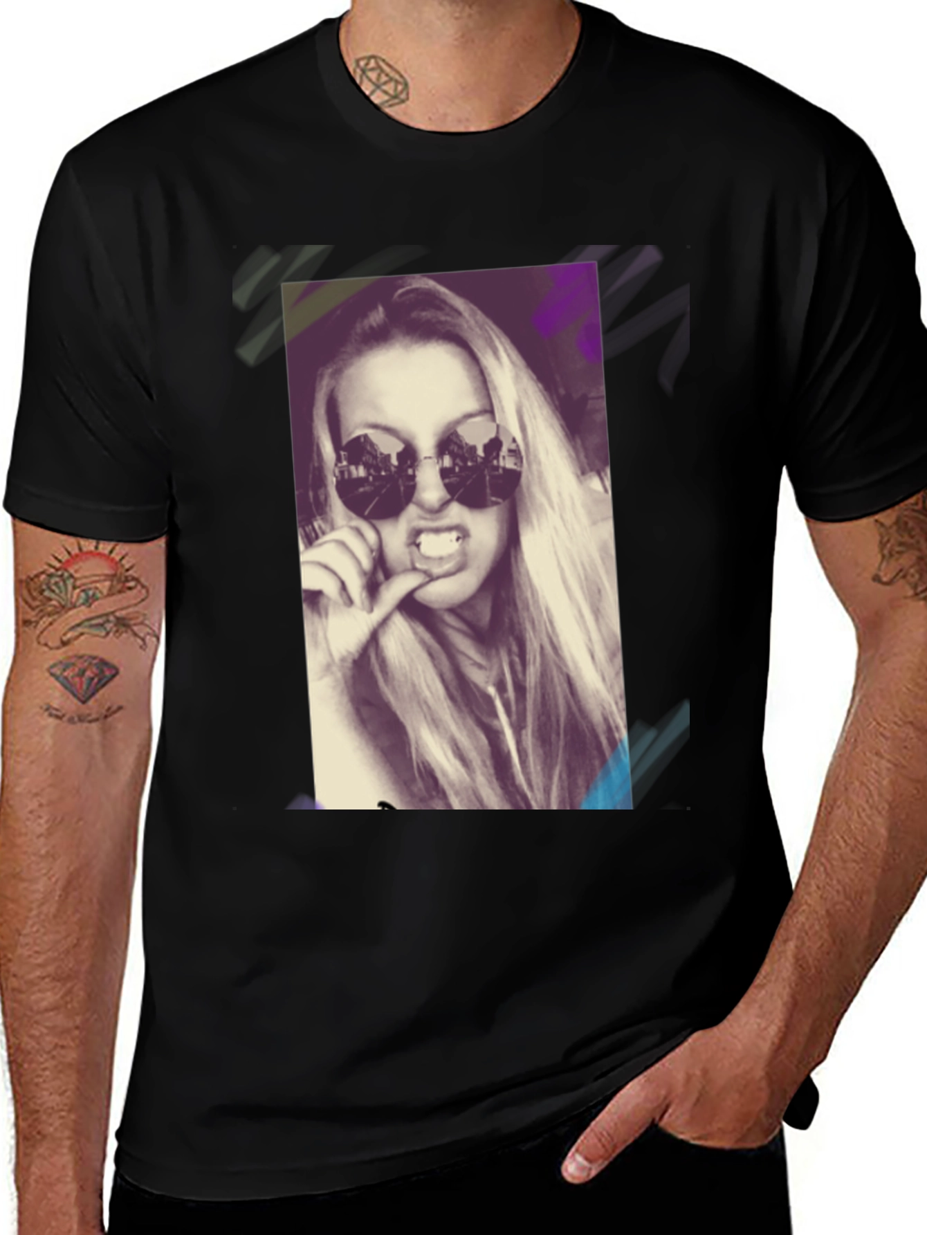 Cool Graphic Tee - Woman with Sunglasses Design