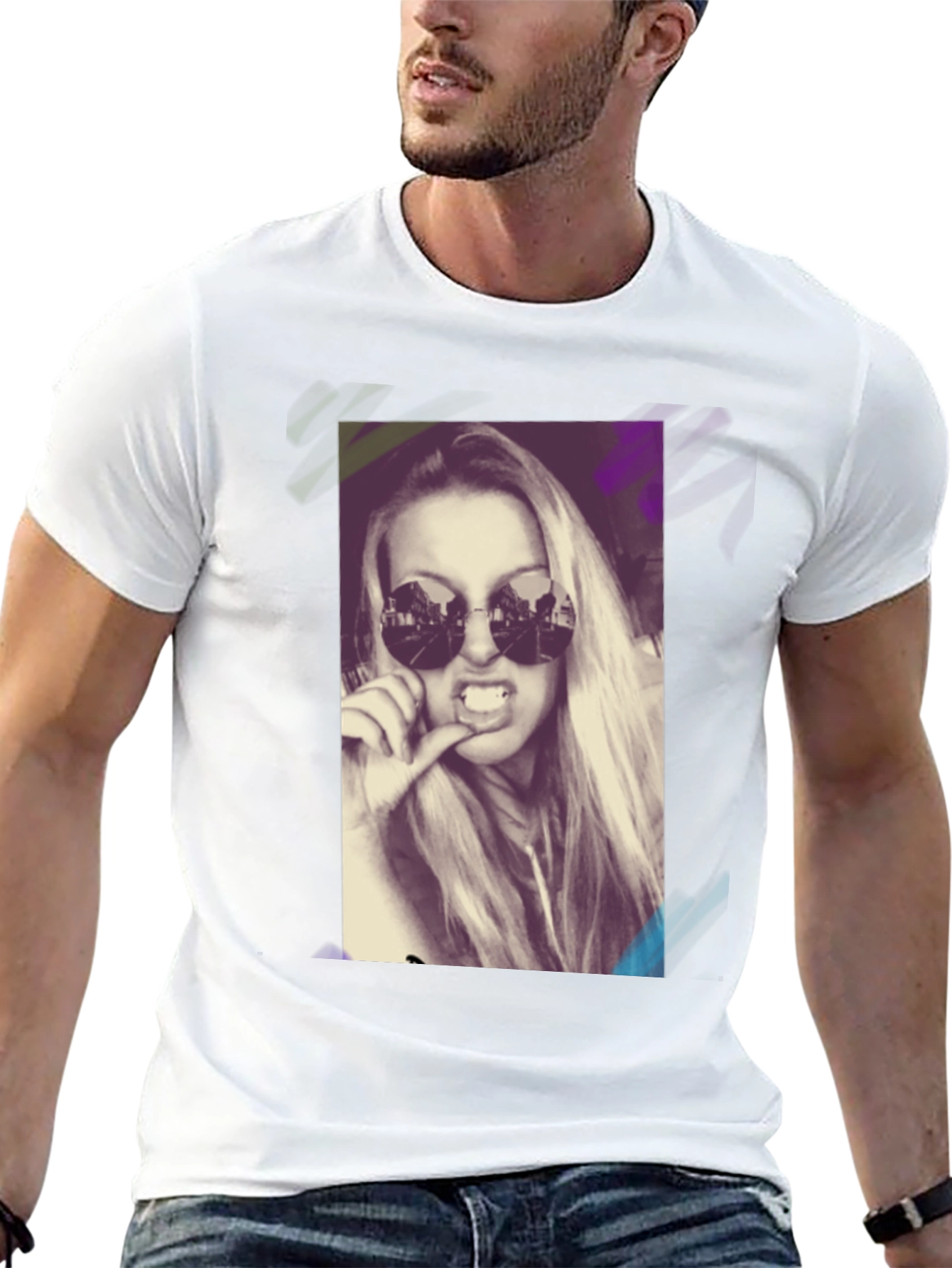 Cool Graphic Tee - Woman with Sunglasses Design