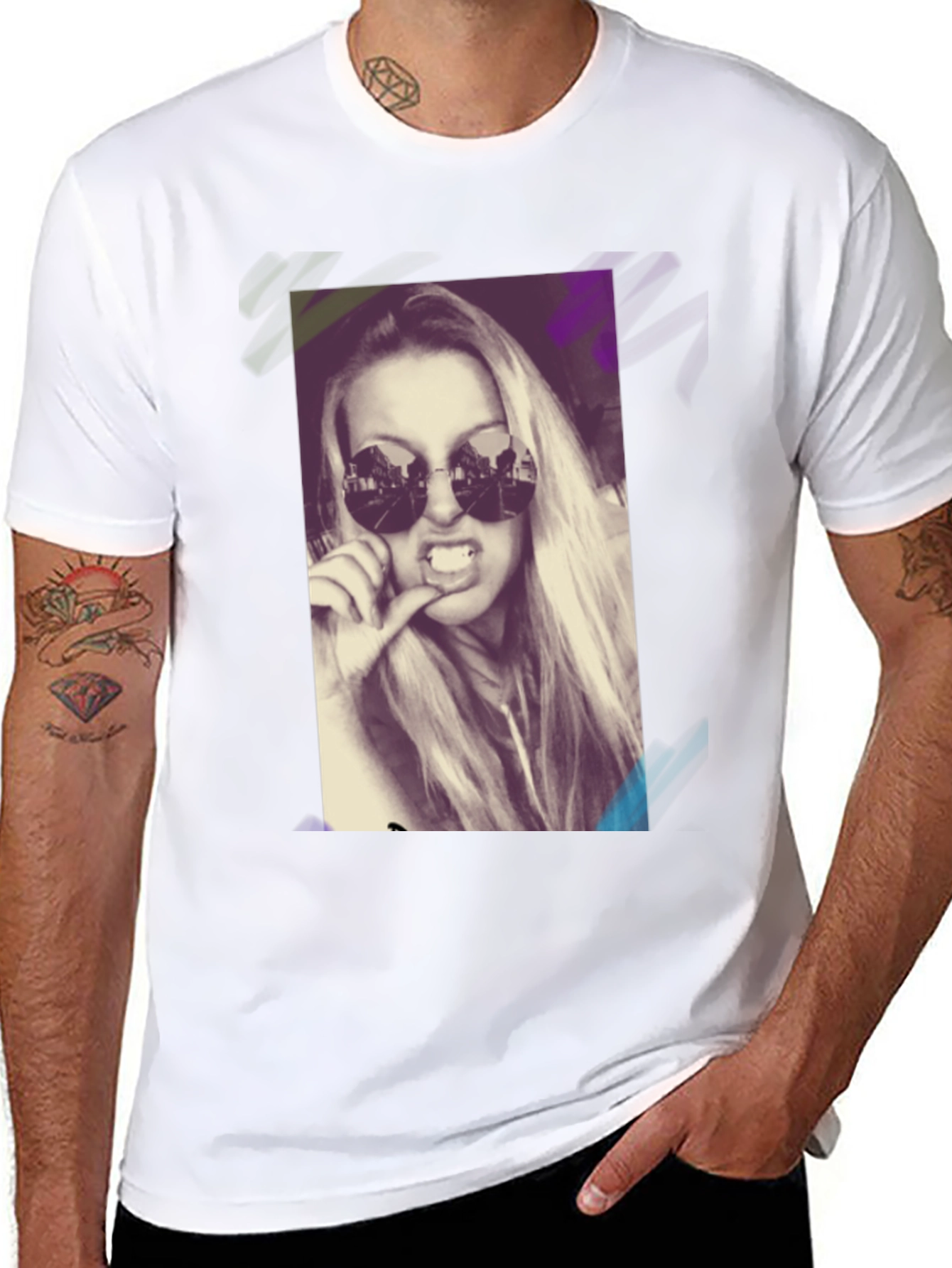 Cool Graphic Tee - Woman with Sunglasses Design