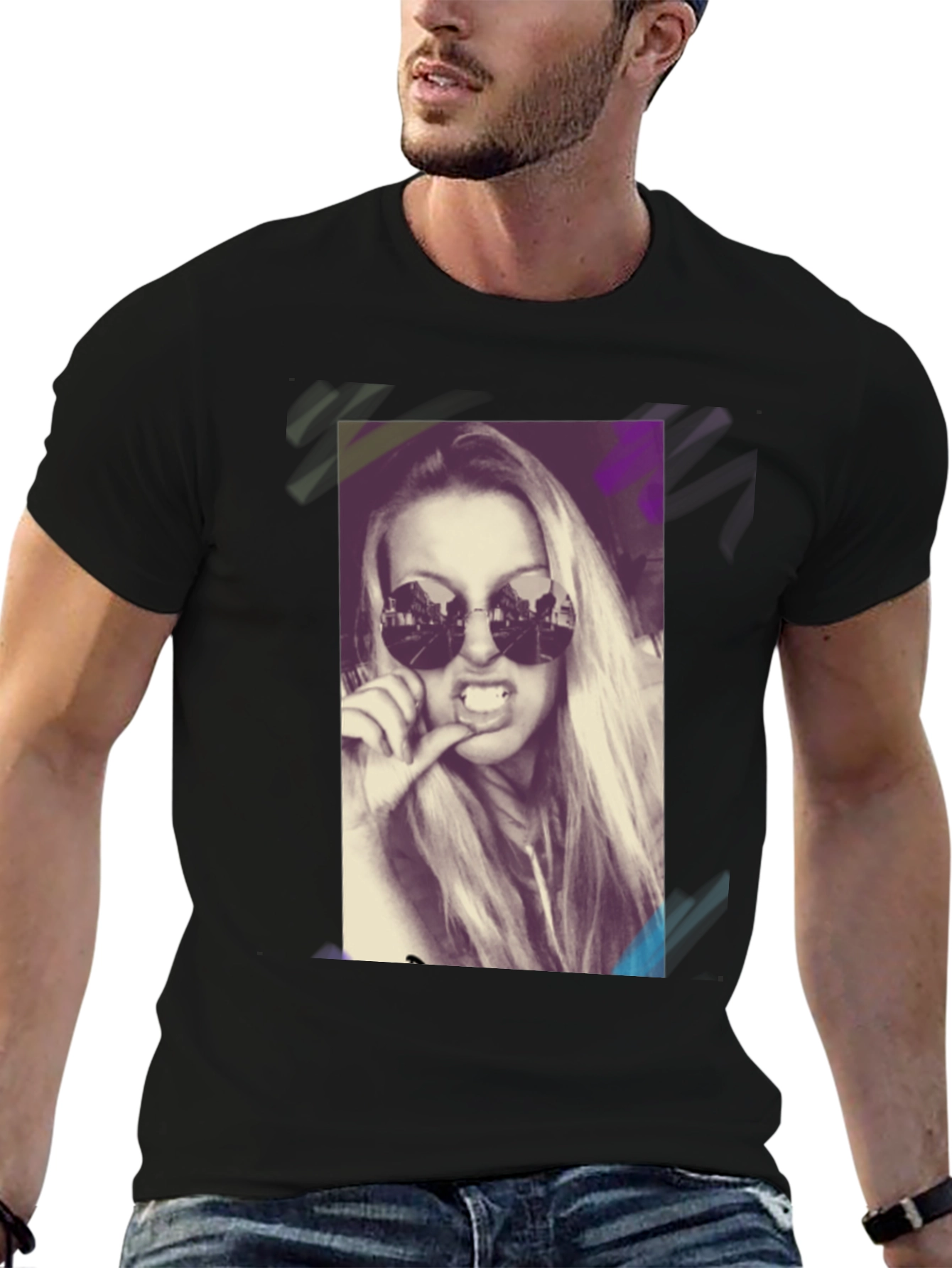 Cool Graphic Tee - Woman with Sunglasses Design