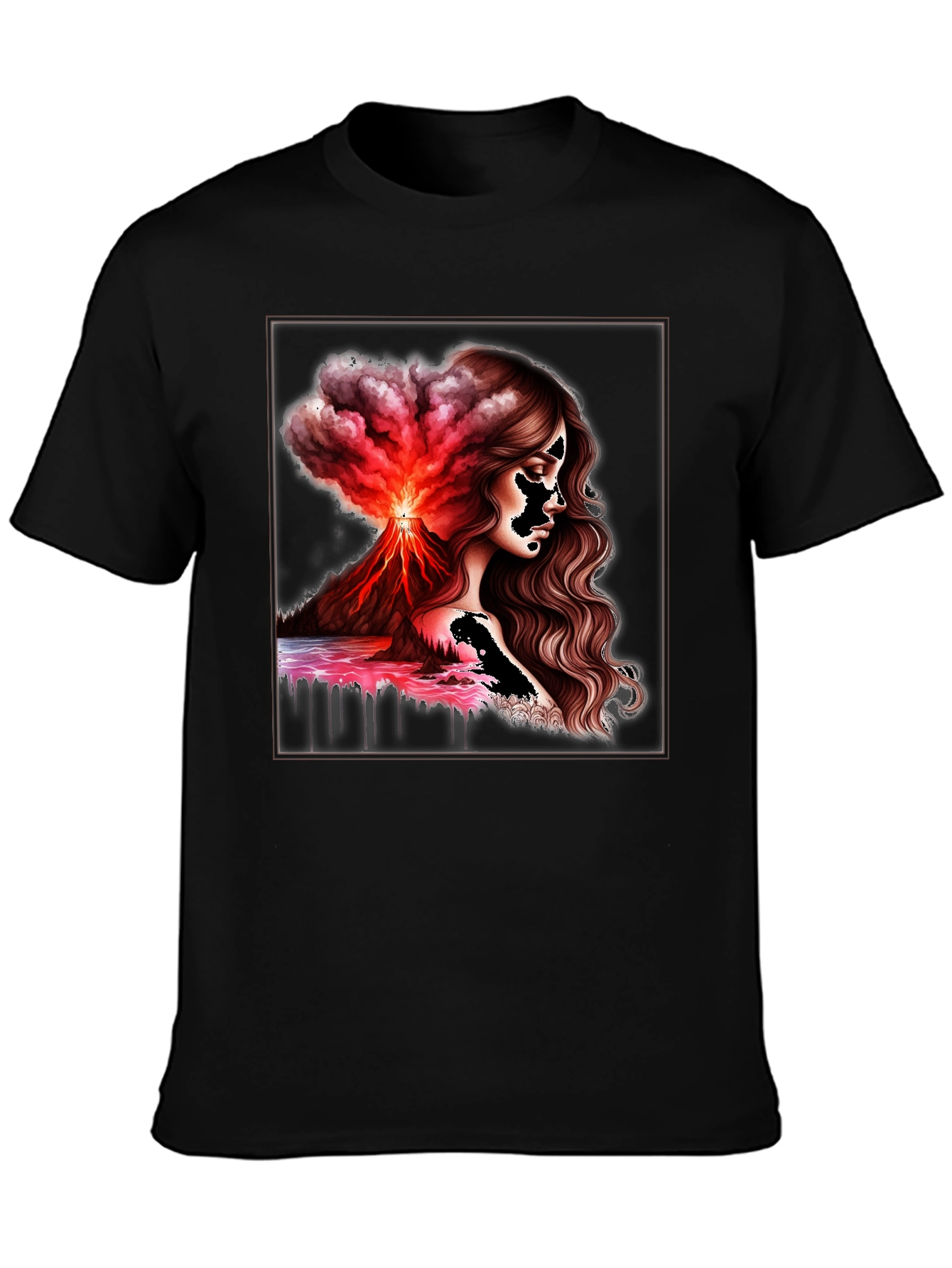 Volcanic Goddess Graphic Tee - Black