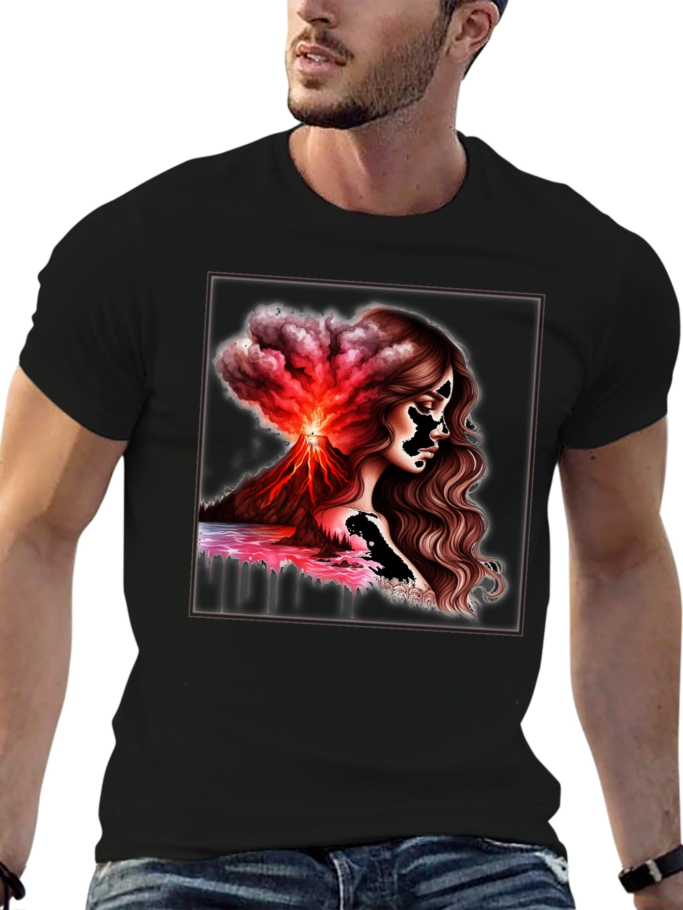 Volcanic Goddess Graphic Tee - Black