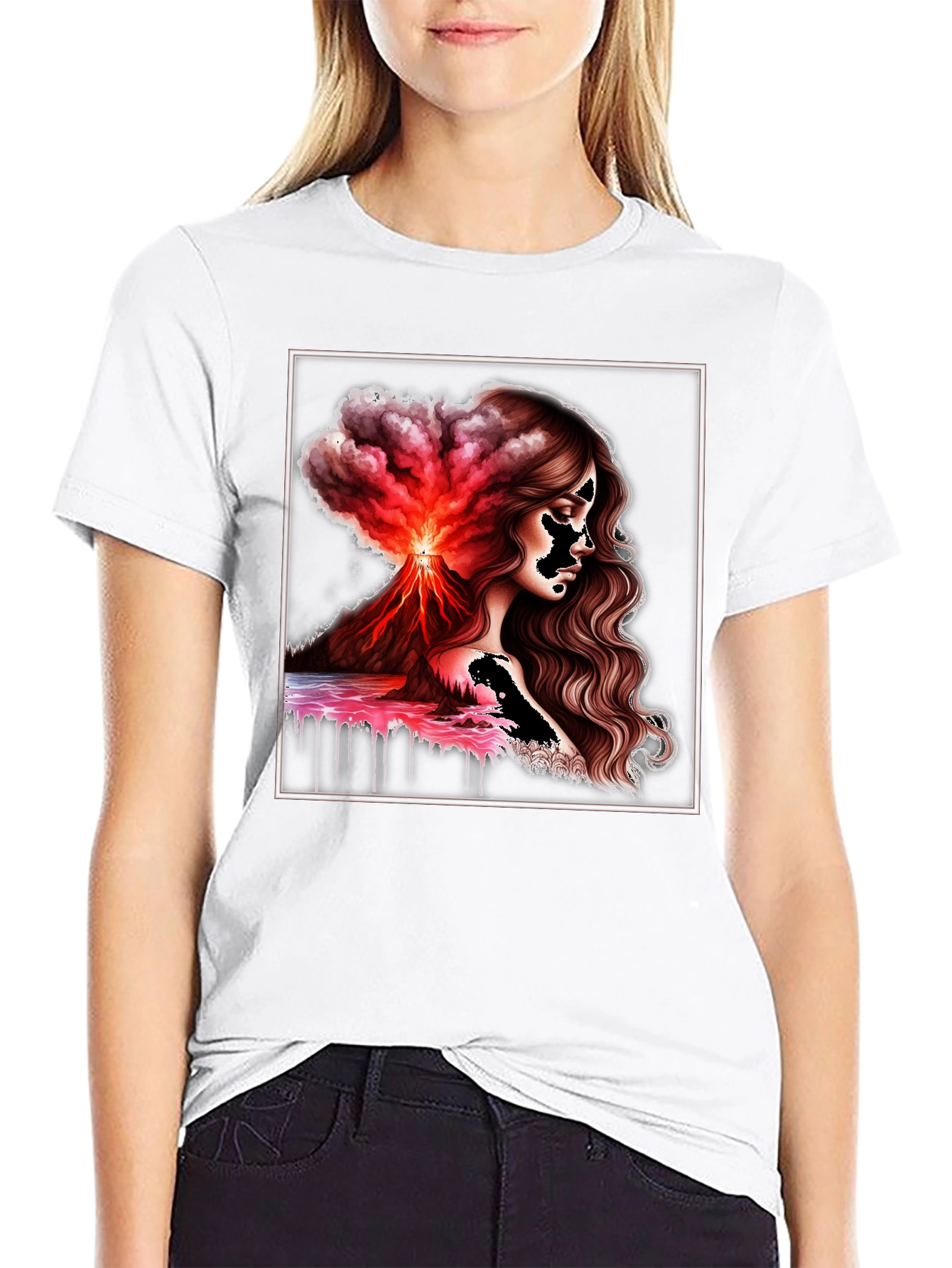 Volcanic Goddess Graphic Tee - Black