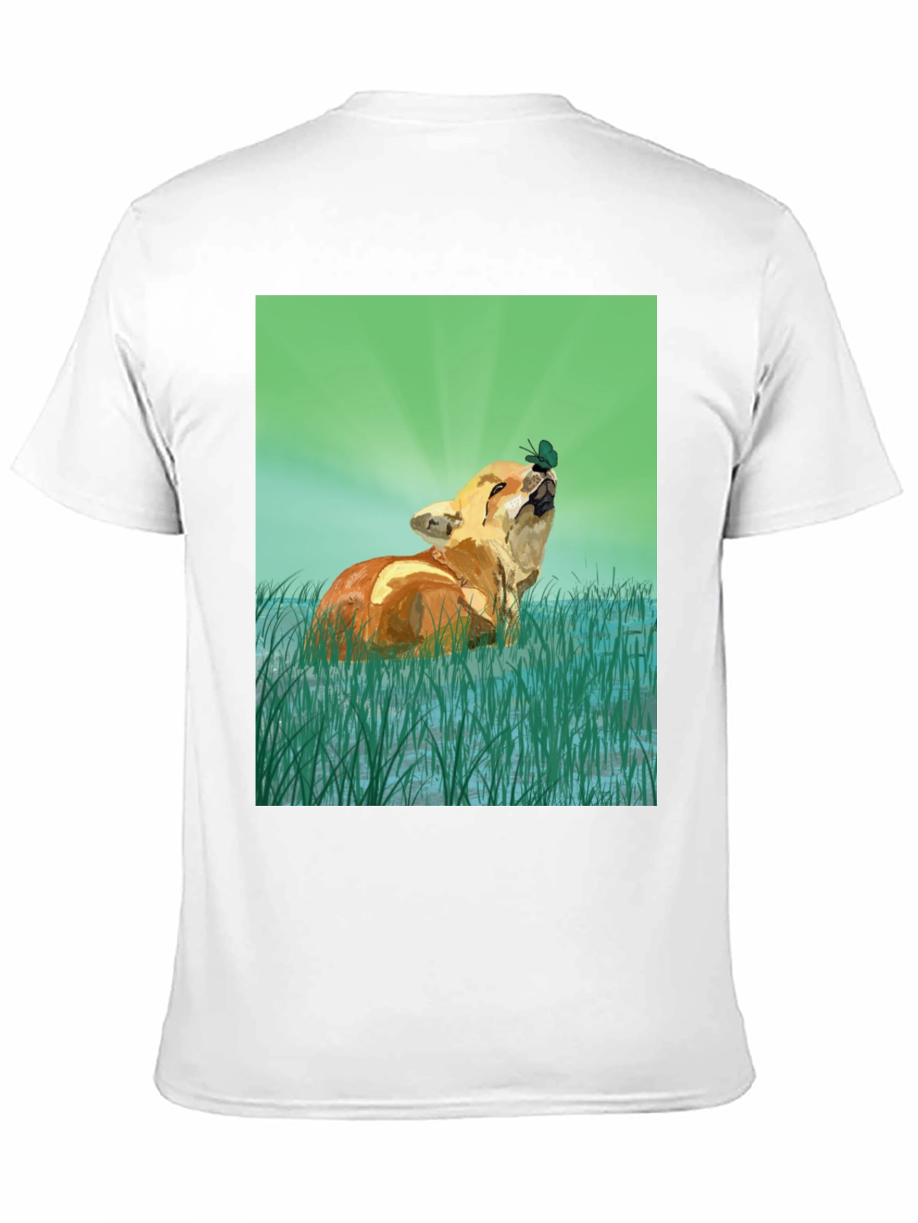 Fox and Butterfly Graphic T-Shirt