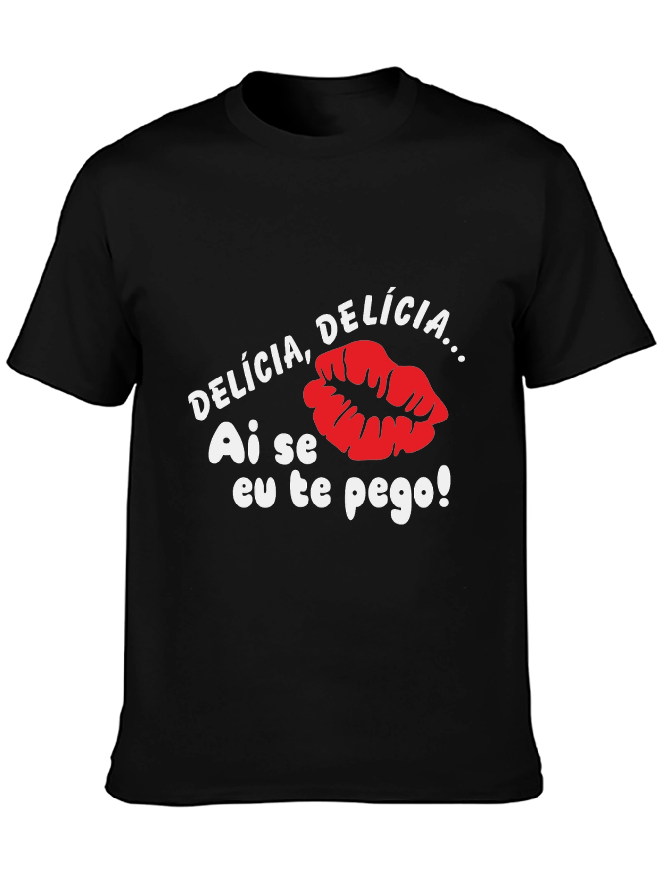 Delicia Lips Black T-Shirt