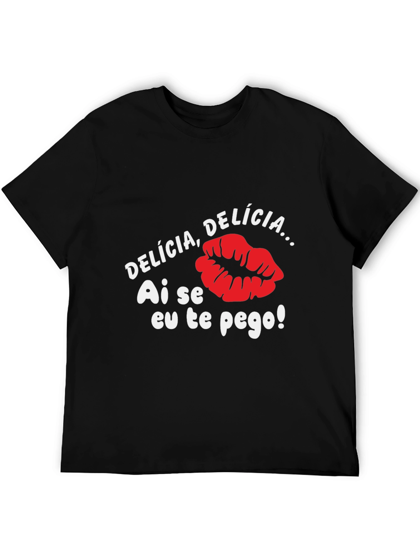Delicia Lips Black T-Shirt