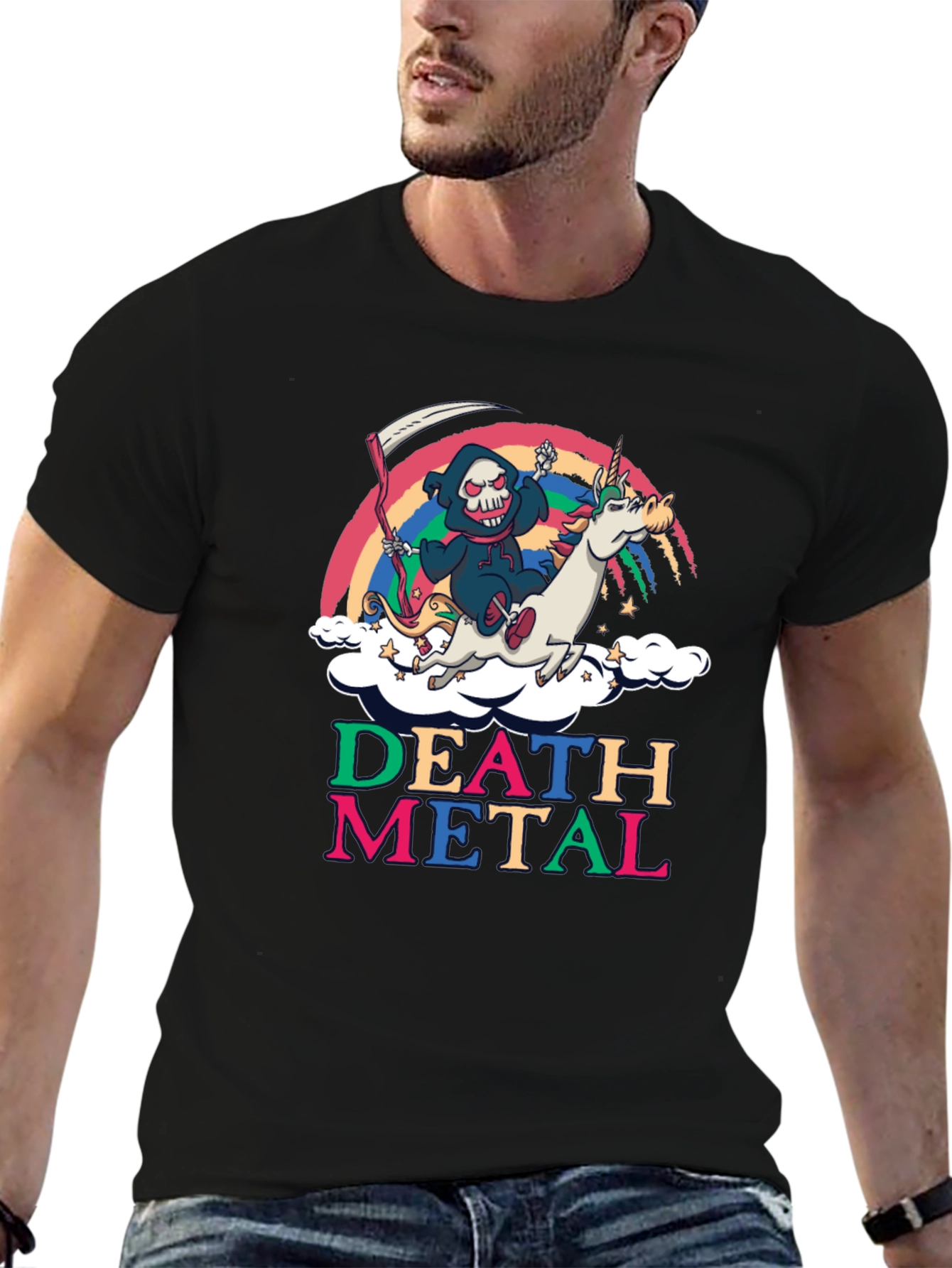 Death Metal Unicorn Graphic Tee