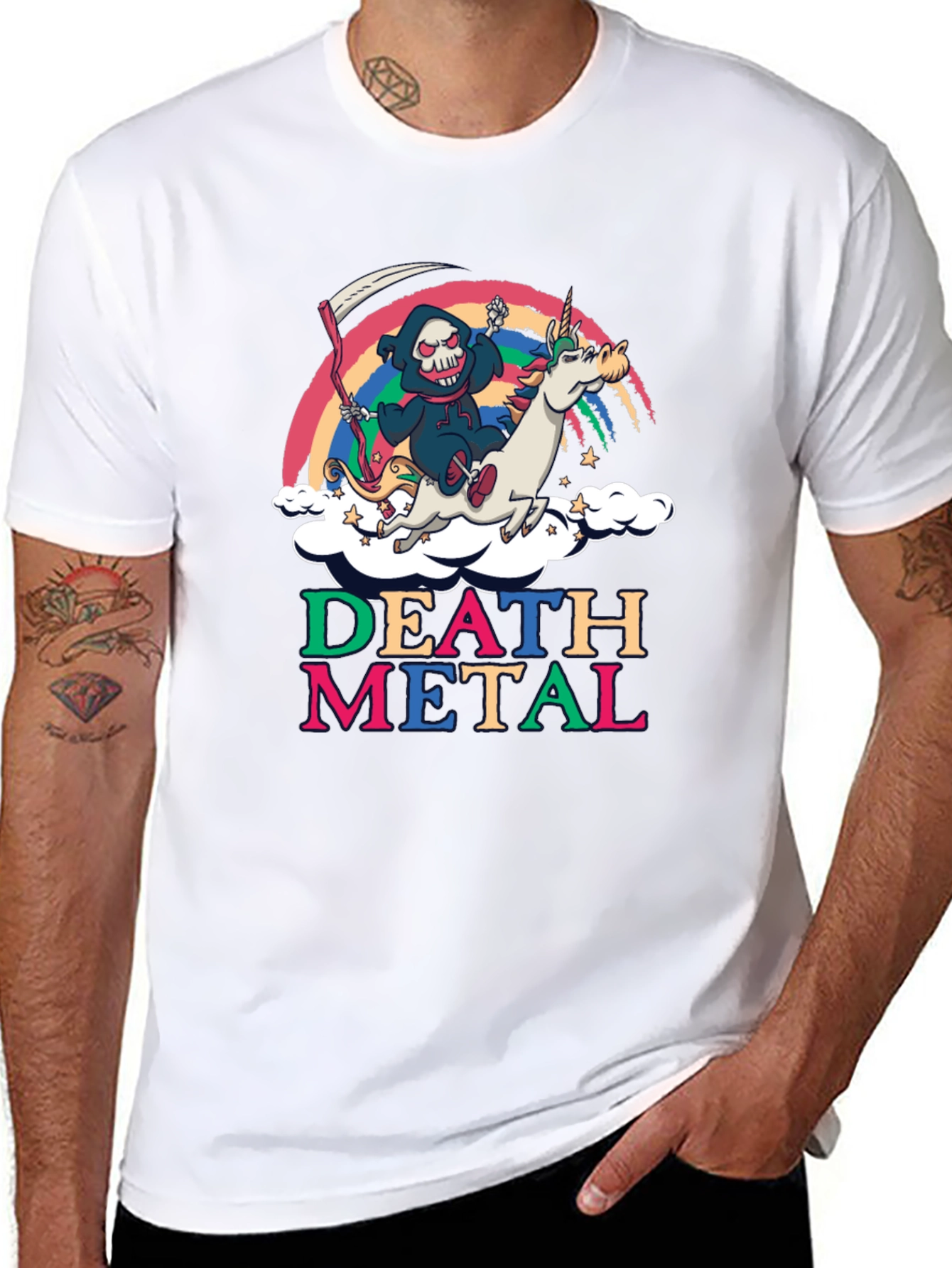 Death Metal Unicorn Graphic Tee