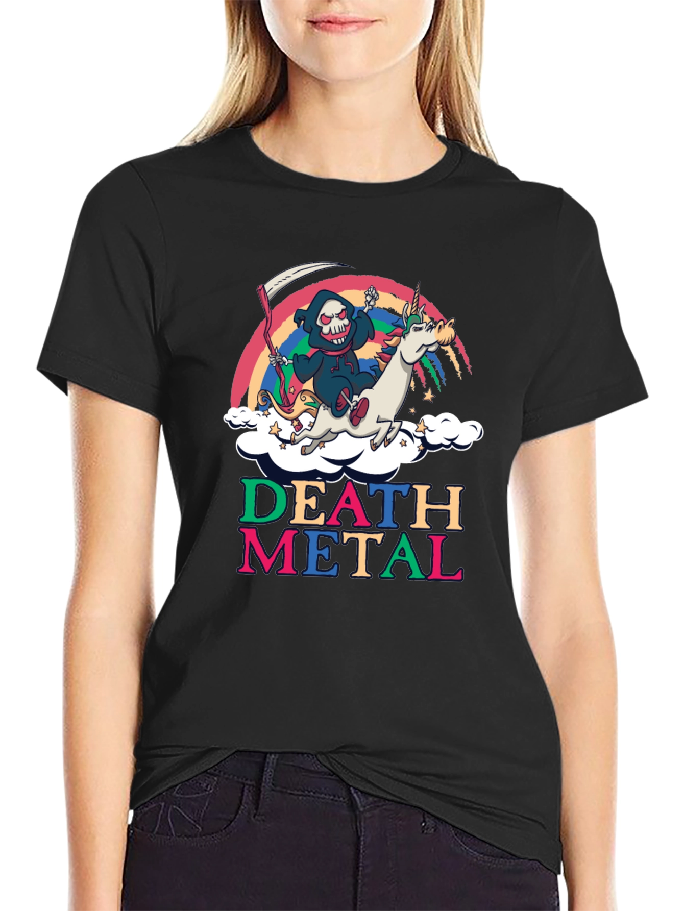 Death Metal Unicorn Graphic Tee